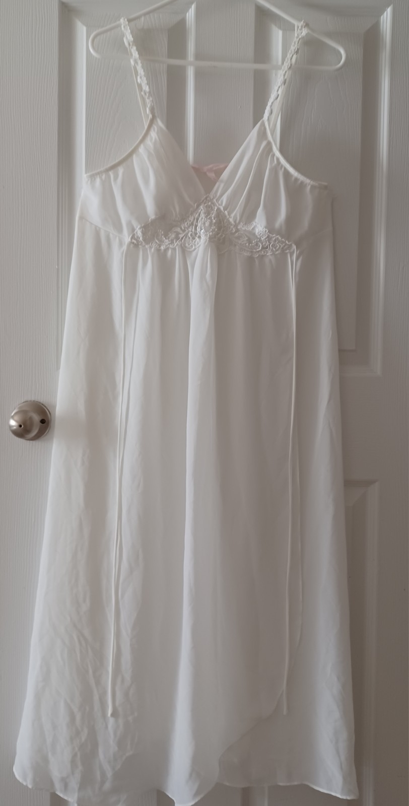 Blossom Intimates White Chiffon Nightgown Large Empire Waist Bridal Semi-Sheer
