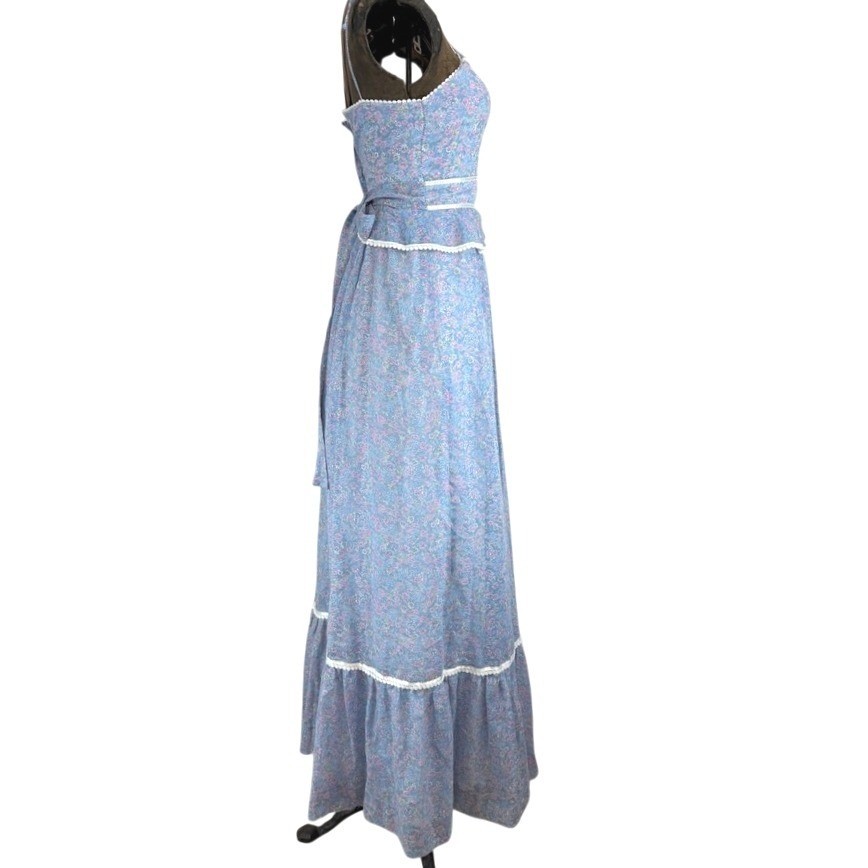 Vintage Womens (XS) 70s Dress Maxi CANDI JONES Boho Formal Prairie Festival Prom