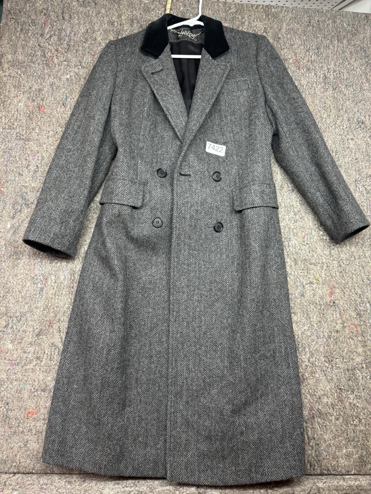 Vintage Loring Hockanum Coat Fabric by Forstmann Wool Gray Size M Made in USA