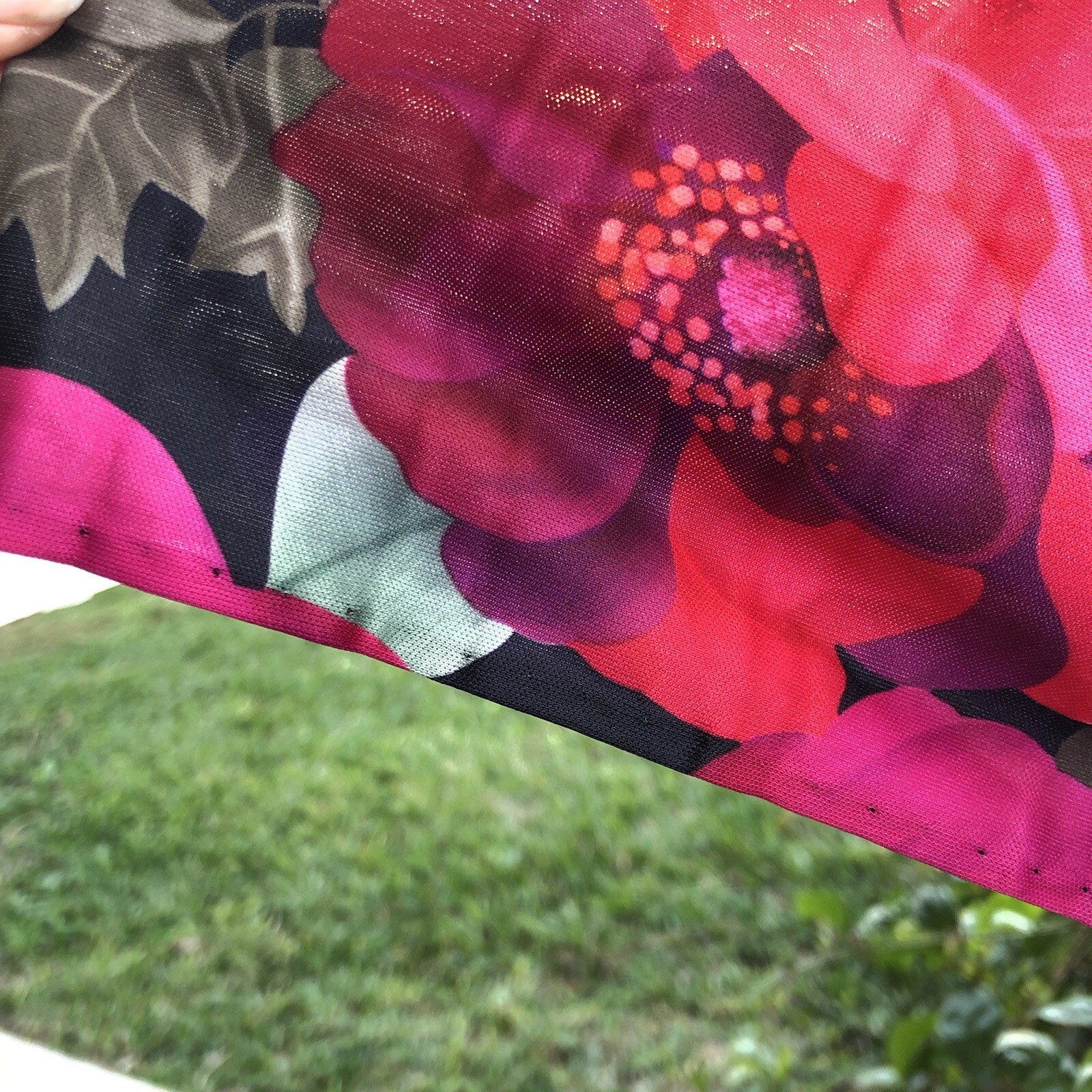 Vtg KR of NY Skirt Floral Pink Purple Red Pleated Sz 14 Made in USA