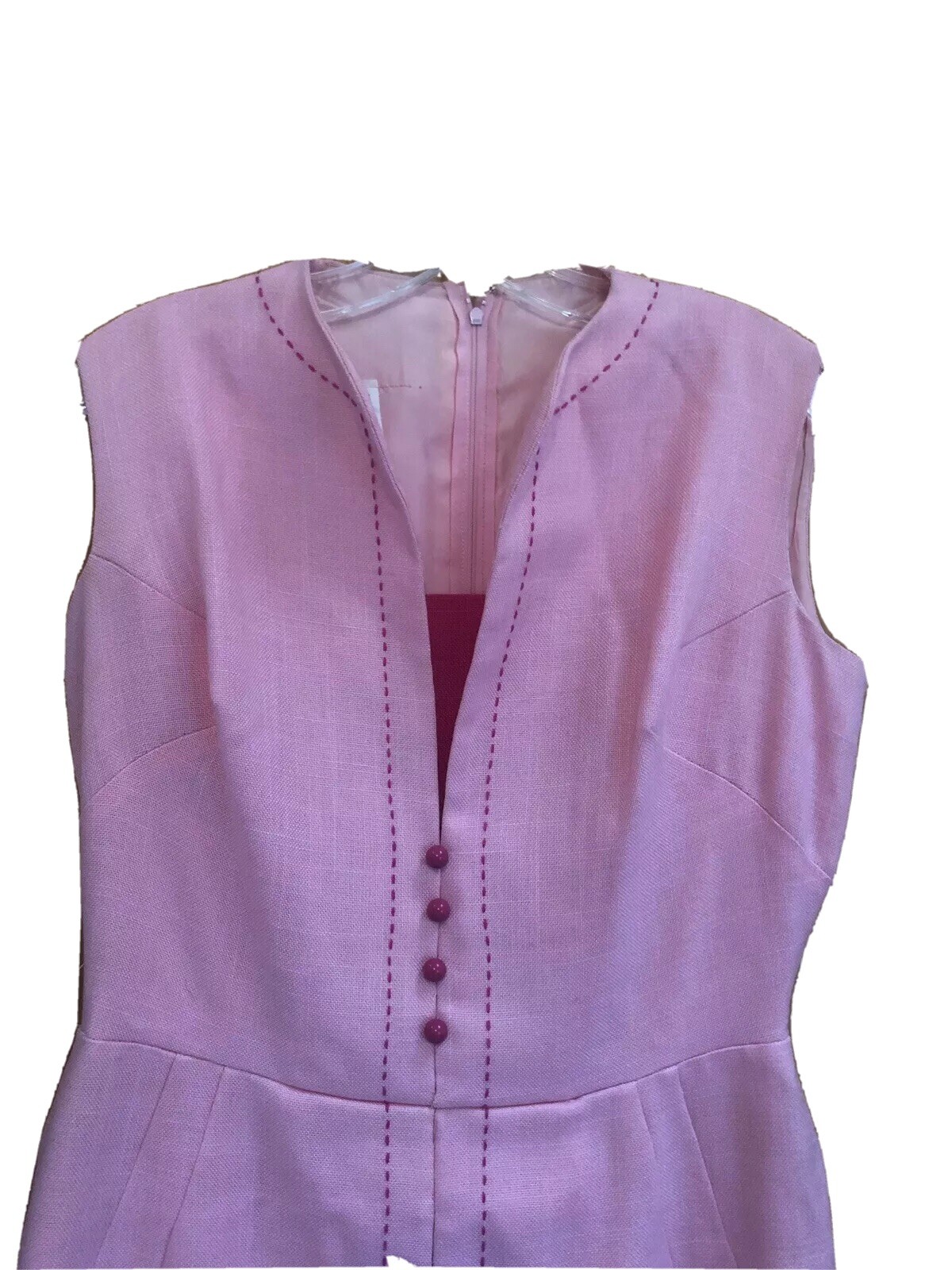 VTG 60s MISS ELLIETTE DRESS Pink Larger Size So CoOL MaD MeN