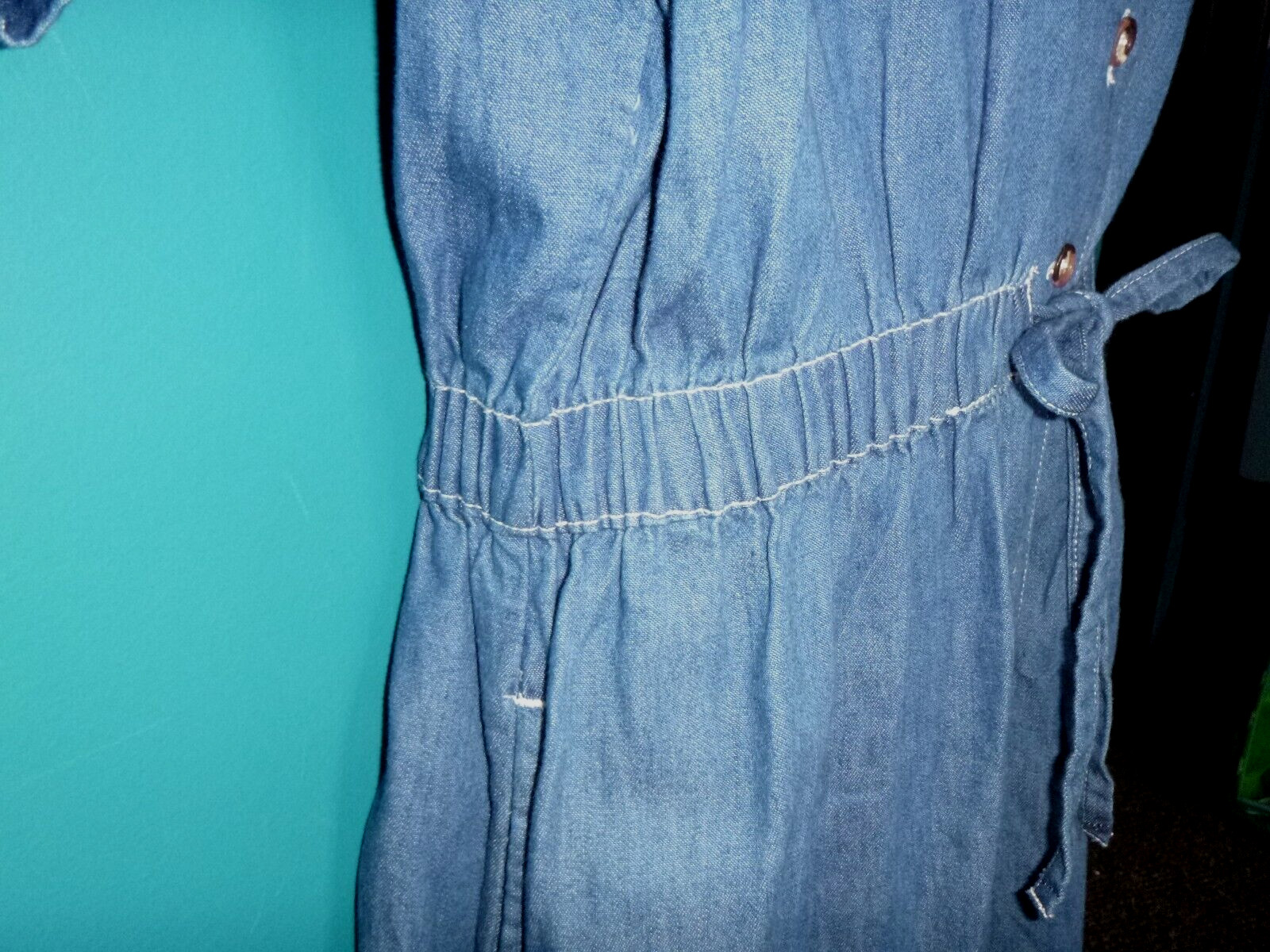 NOS Vtg 80s Northwest Blues Montgomery Wards Blue Denim SHorts Romper Sz M/L