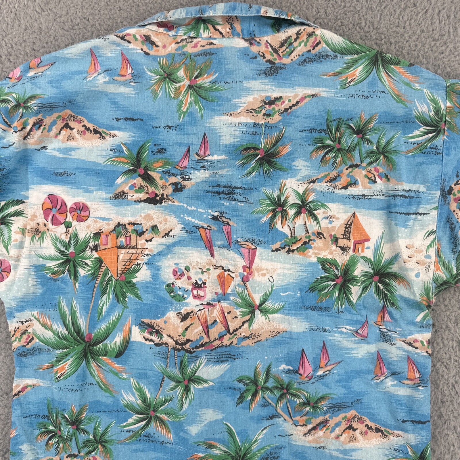 Vintage Palmetto’s 90s Women’s Size S Hawaiian Beach Camp Button Up Shirt EUC