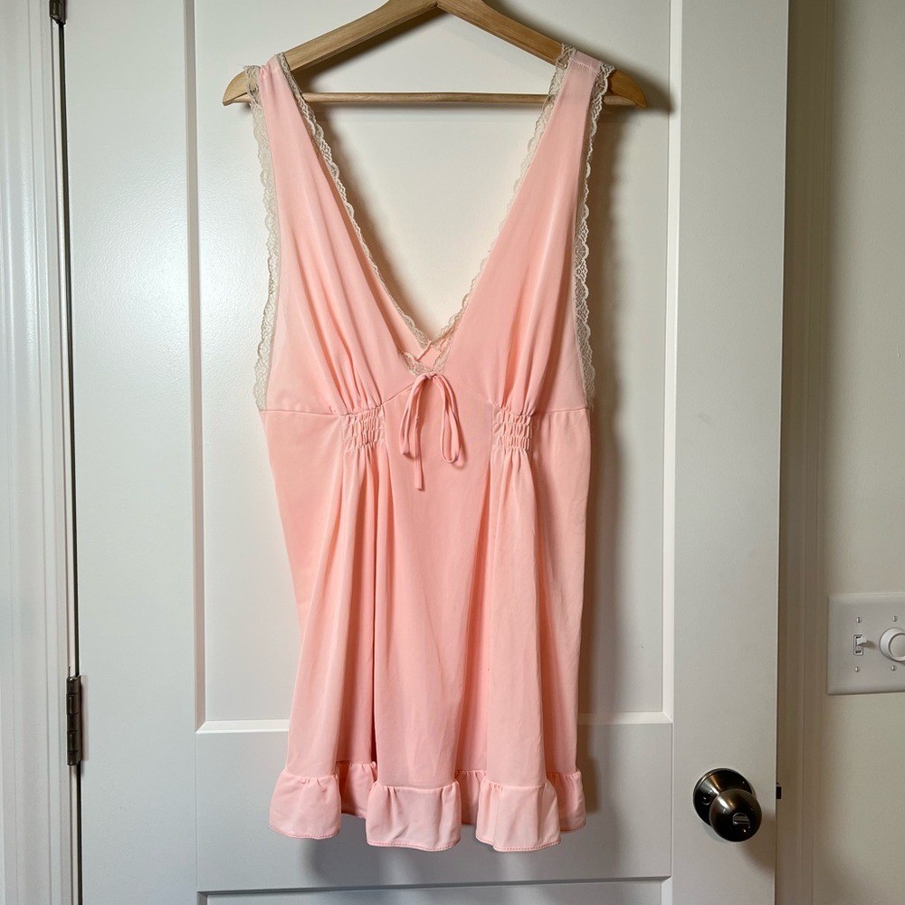 Vintage 80-90s Soft Pink Lace Night Lingerie Dress – Sabrina Carpenter Style