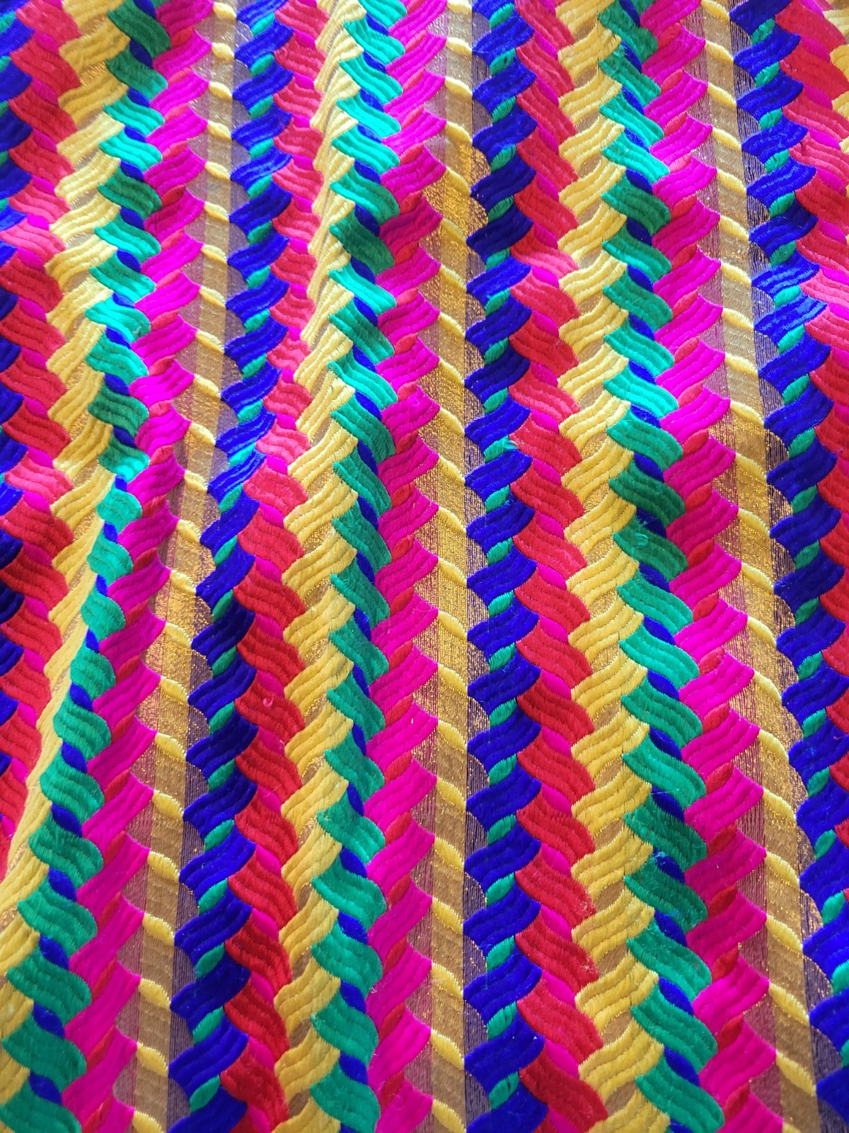 VINTAGE COLORFUL KAFTAN MINI DRESS MULTICOLOR WITH GOLD DETAILS SIZE M