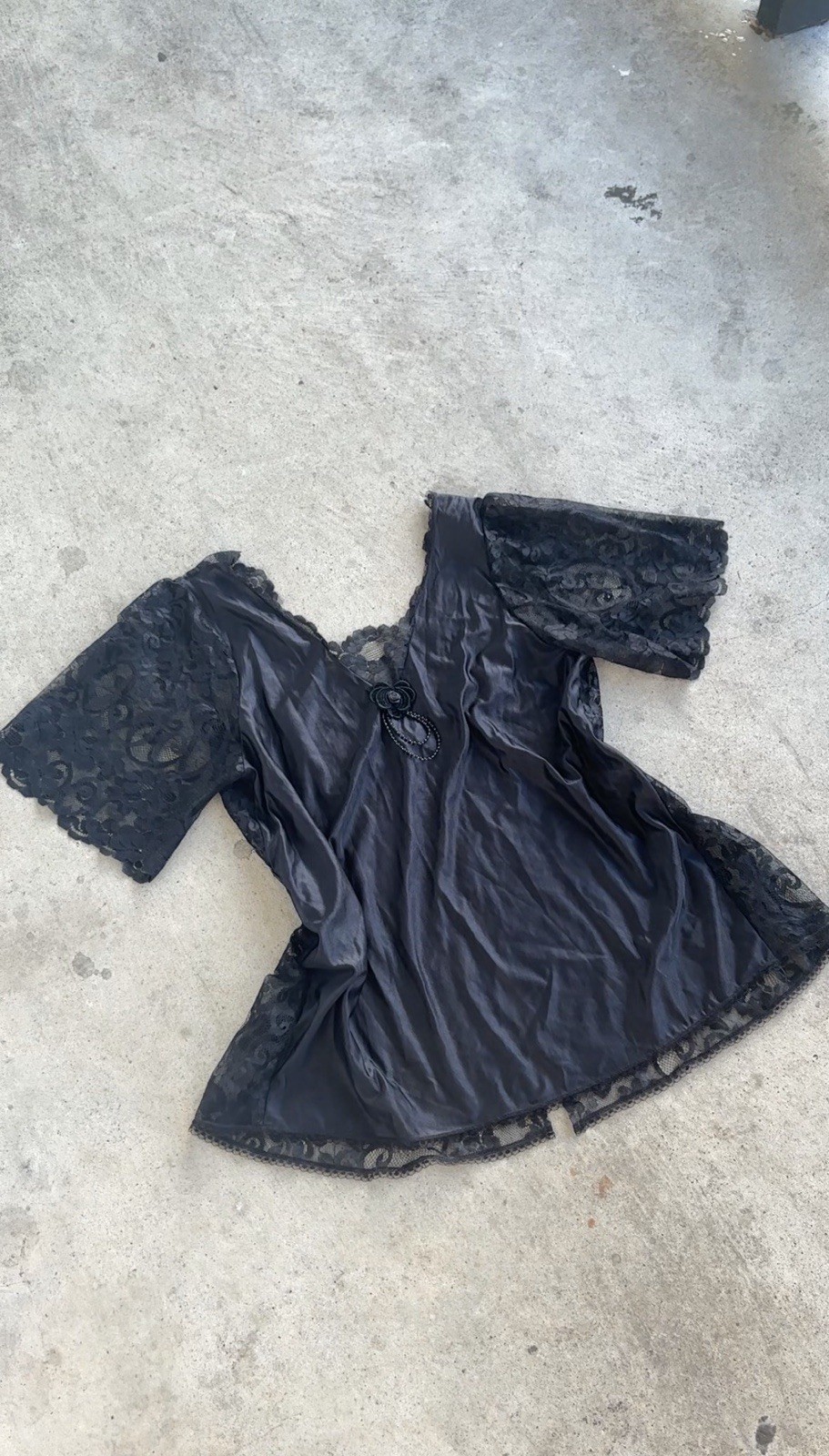 Vintage 1980s Shirley Of Hollywood Lace Lingerie Top Beaded Whimsygoth