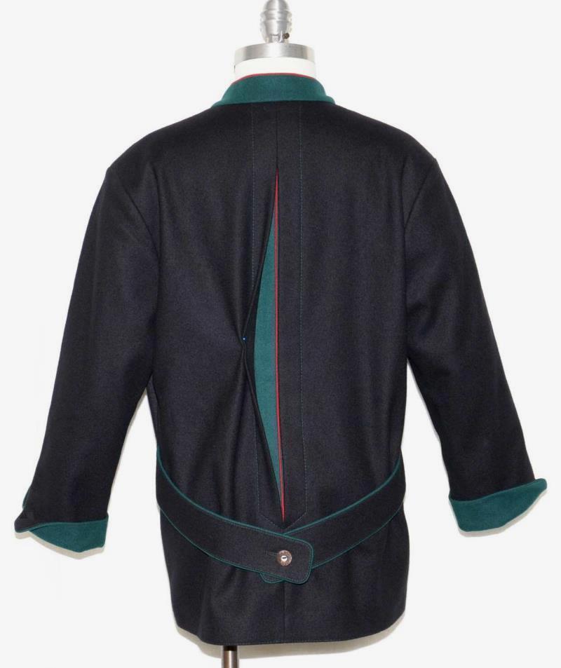 BLACK WOOL JACKET Over Coat German Women Hunt Sport Riding Dress Suit 14 L 44″