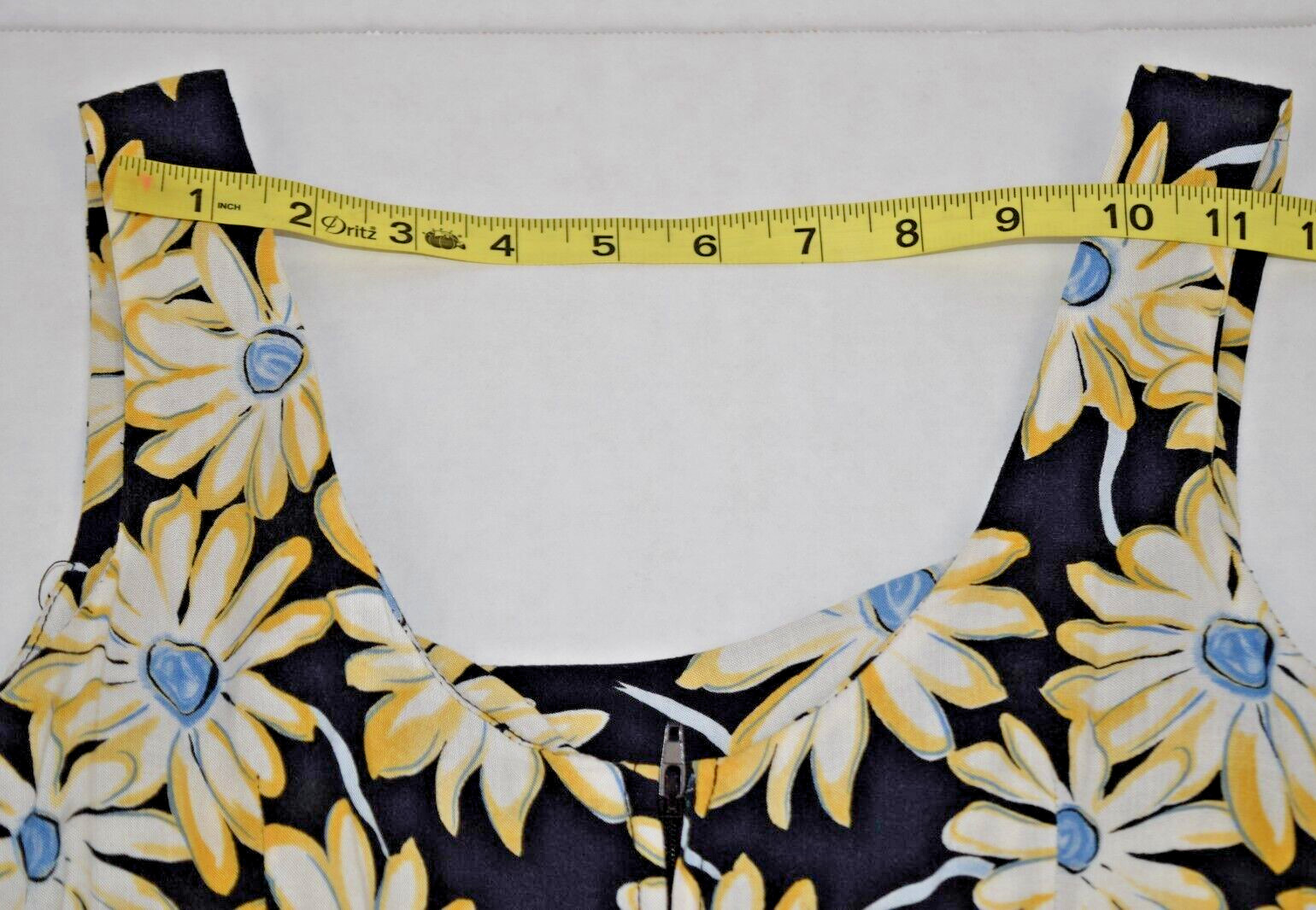 Vintage Sundress Rampage Size 5 90s Yellow Daisies Rayon Back Zip