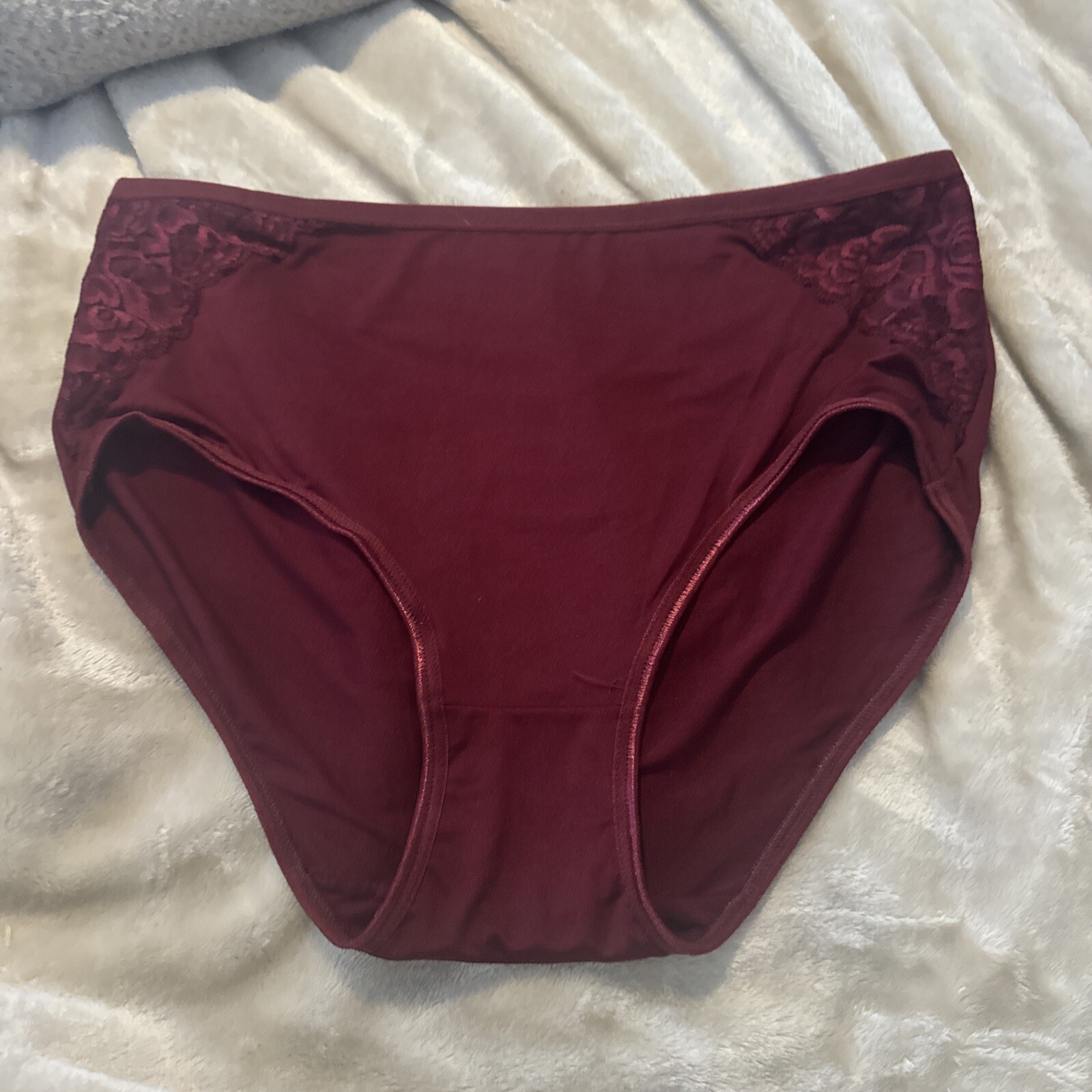 Vintage KATHY IRELAND polyester, spandex, lace trim, High Cut Bikini Panties 2X