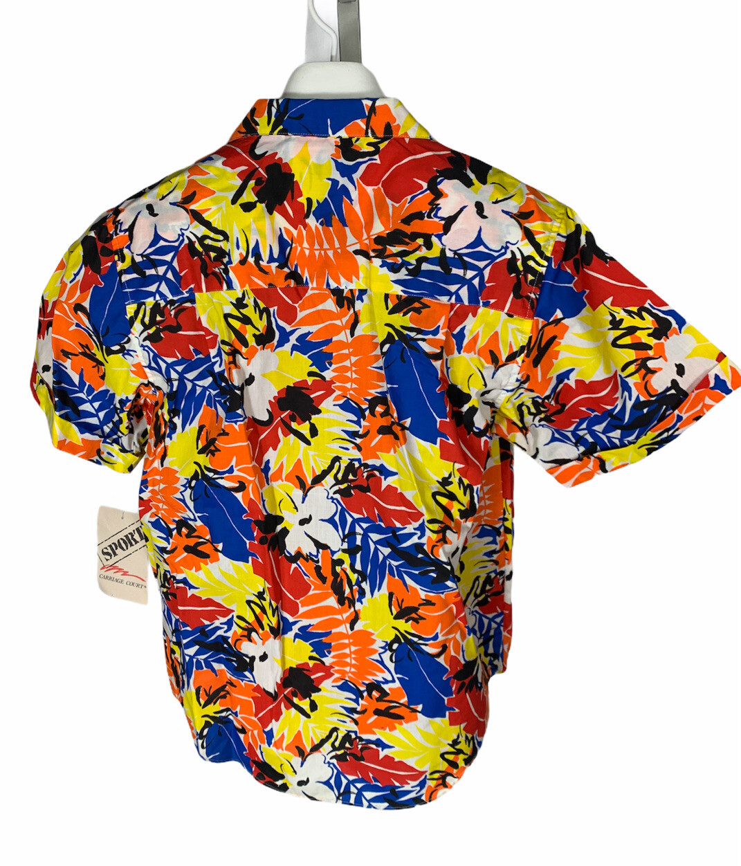 New Sport Carriage Court Women’s Hawaiian Button Up 80’s Size M Floral Bright
