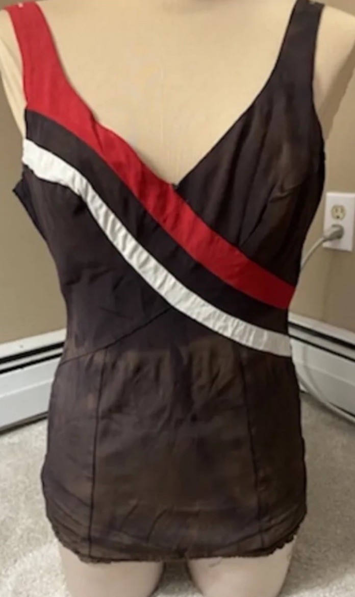 Womens VTG Mid Century 1950s 1 Pc swimsuit Play suit Sz 34/12 Rockabilly Pin Up