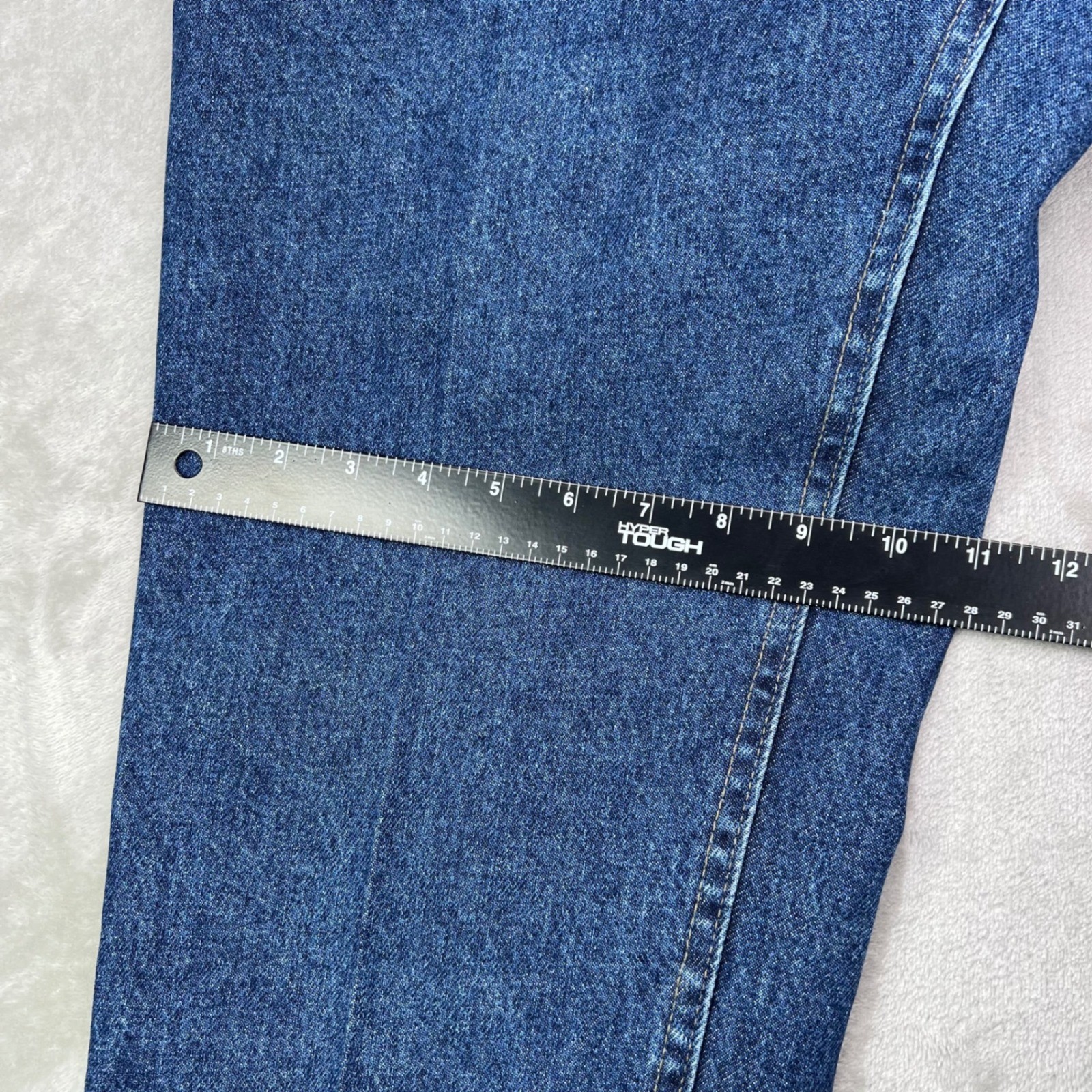 Vintage Lee Tapered Leg Jeans Womens 14 M Blue Solid High Rise Made in USA Denim