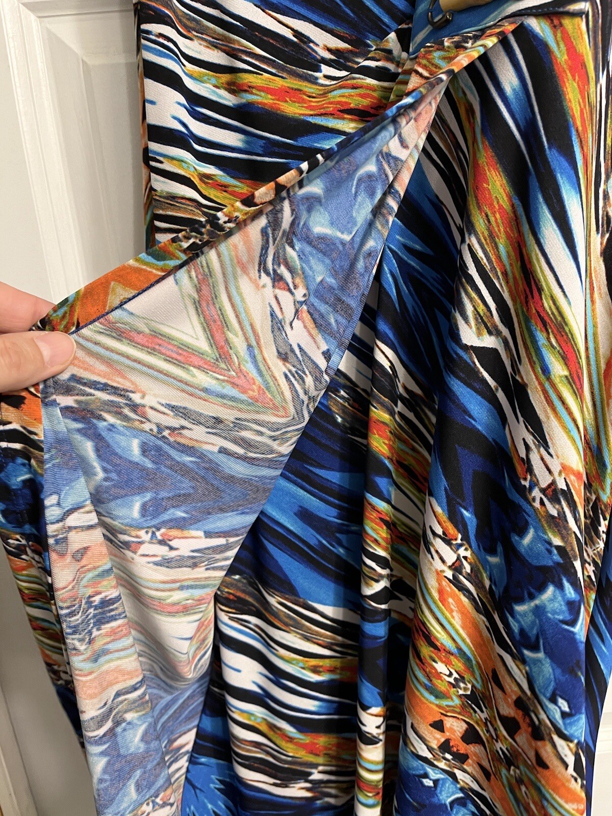 Vtg 90’s Art To Wear Splash Dress Robbie Bee Faux Wrap Career Church Small