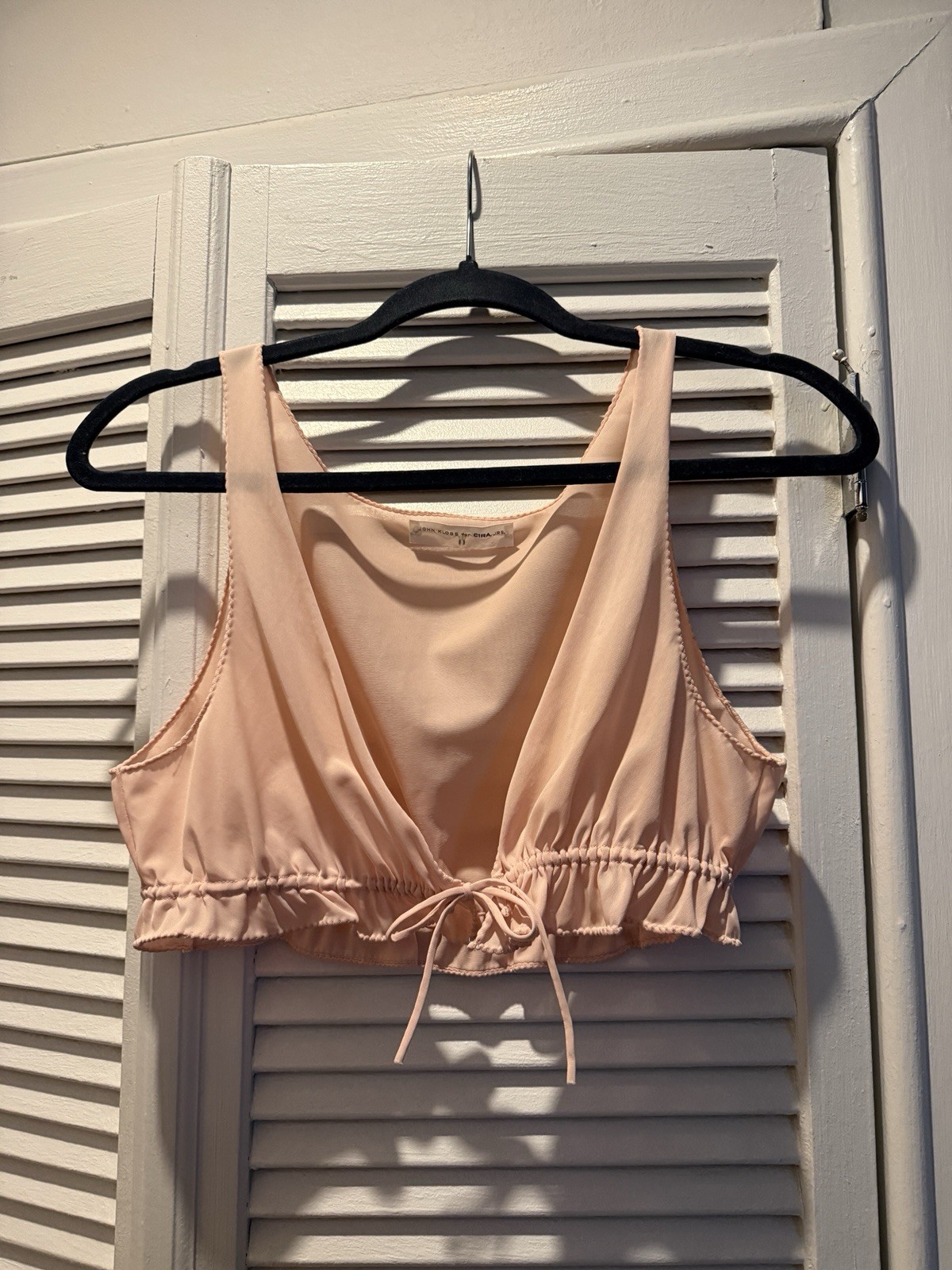 John Kloss For Cora 1970s Pajama Set Crop Top And Drawstring Pants