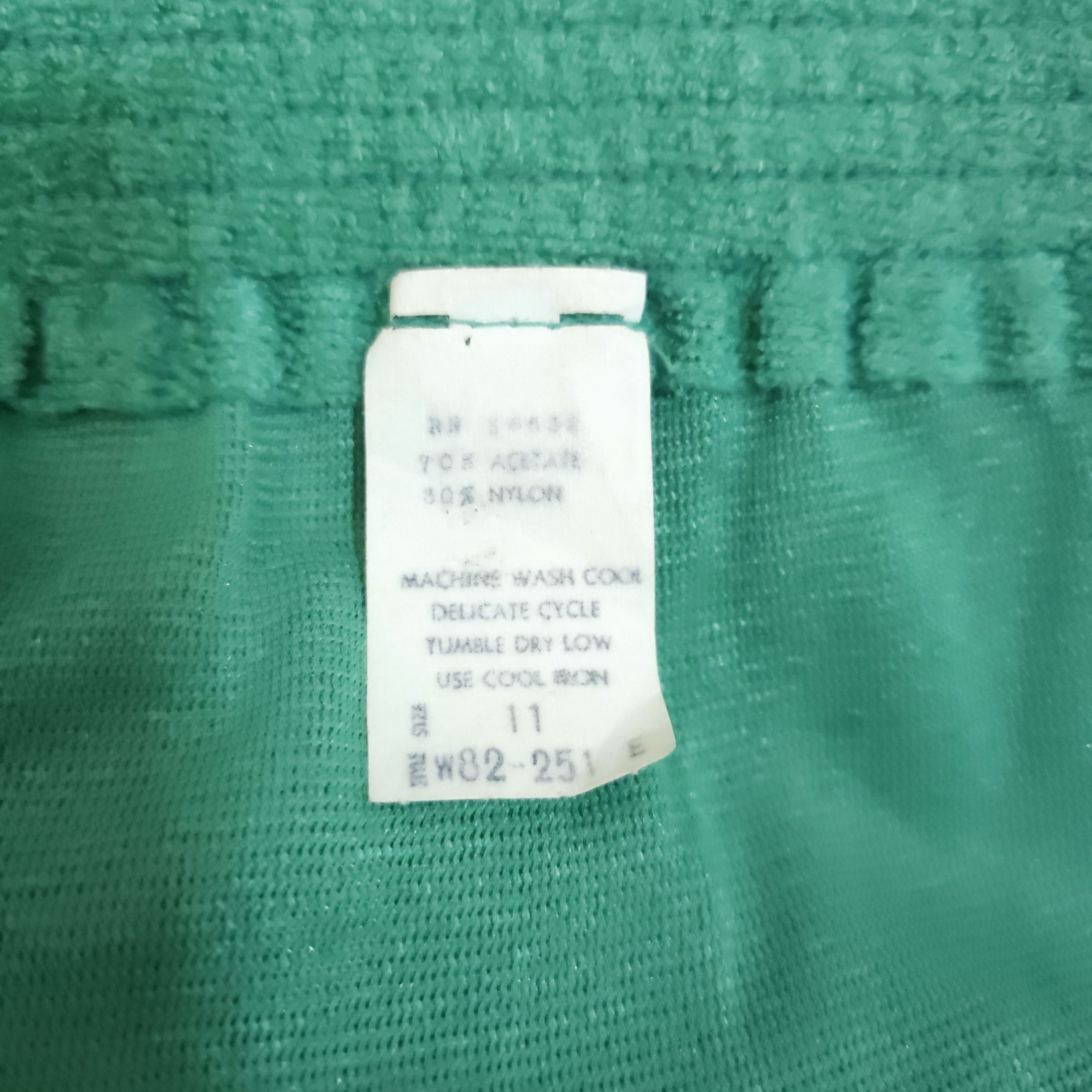 Vtg 1970s Terry Cloth Green Tube Top Dress Vest Set Braided Trim Disco Glam Med