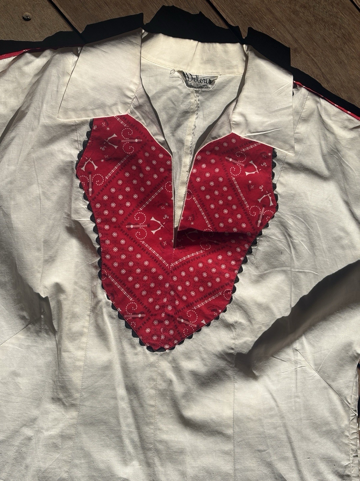 Vintage 50’s Dolores Resort Wear Women’s Western Blouse Size M/L USA Made