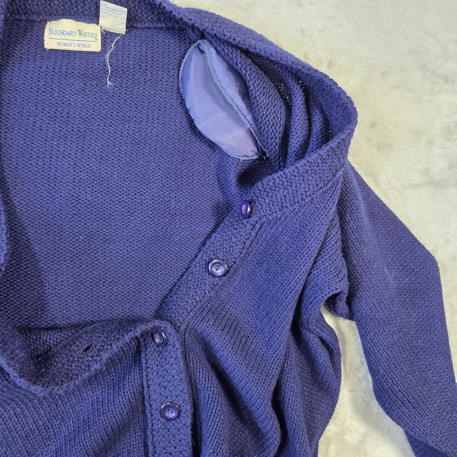 Boundary Waters Vintage Button Front Cardigan Sweater Plus 2X 100% Acrylic Retro
