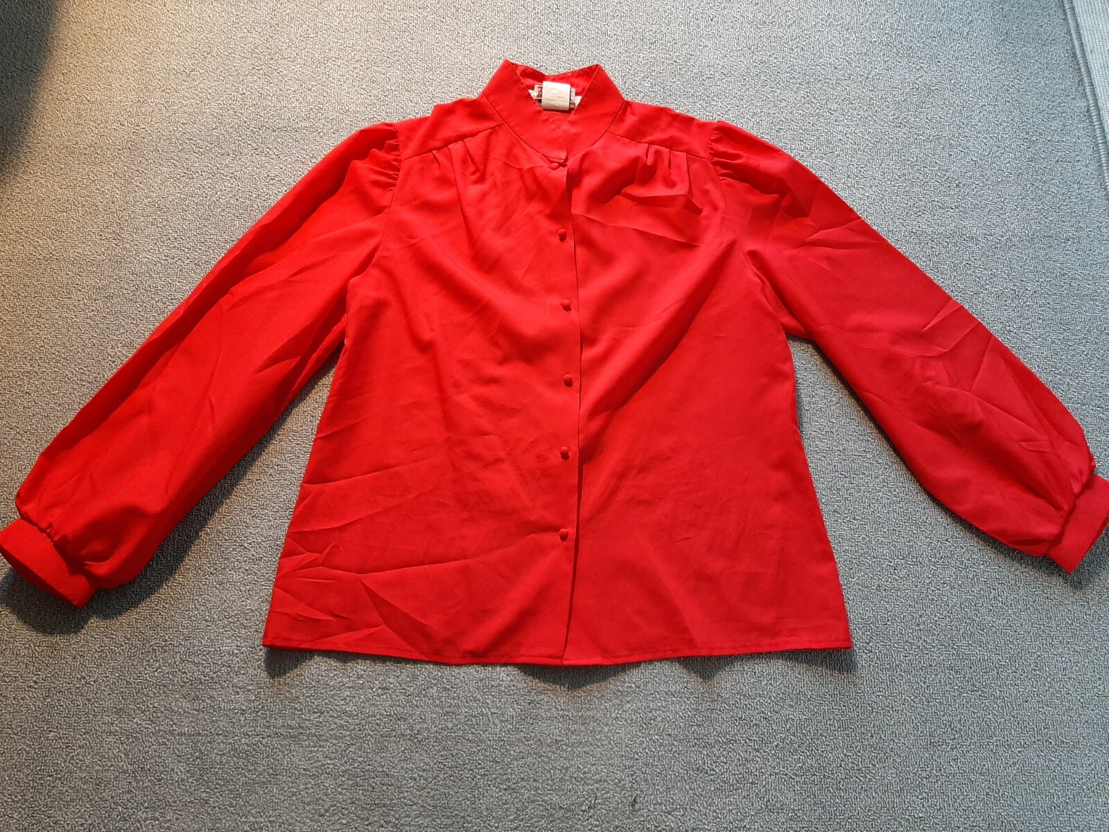 Lady Arrow Red Long Sleeve Womens Shirt Polyester light weight button Size 18
