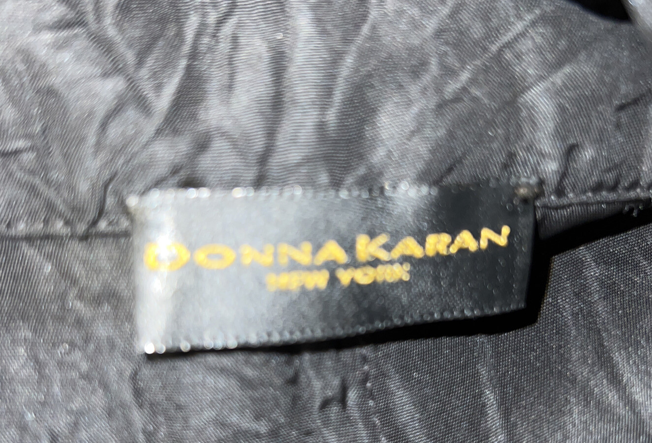 Donna Karan Size 6 vintage acetate tie waist black shirt wrap dress 90’s