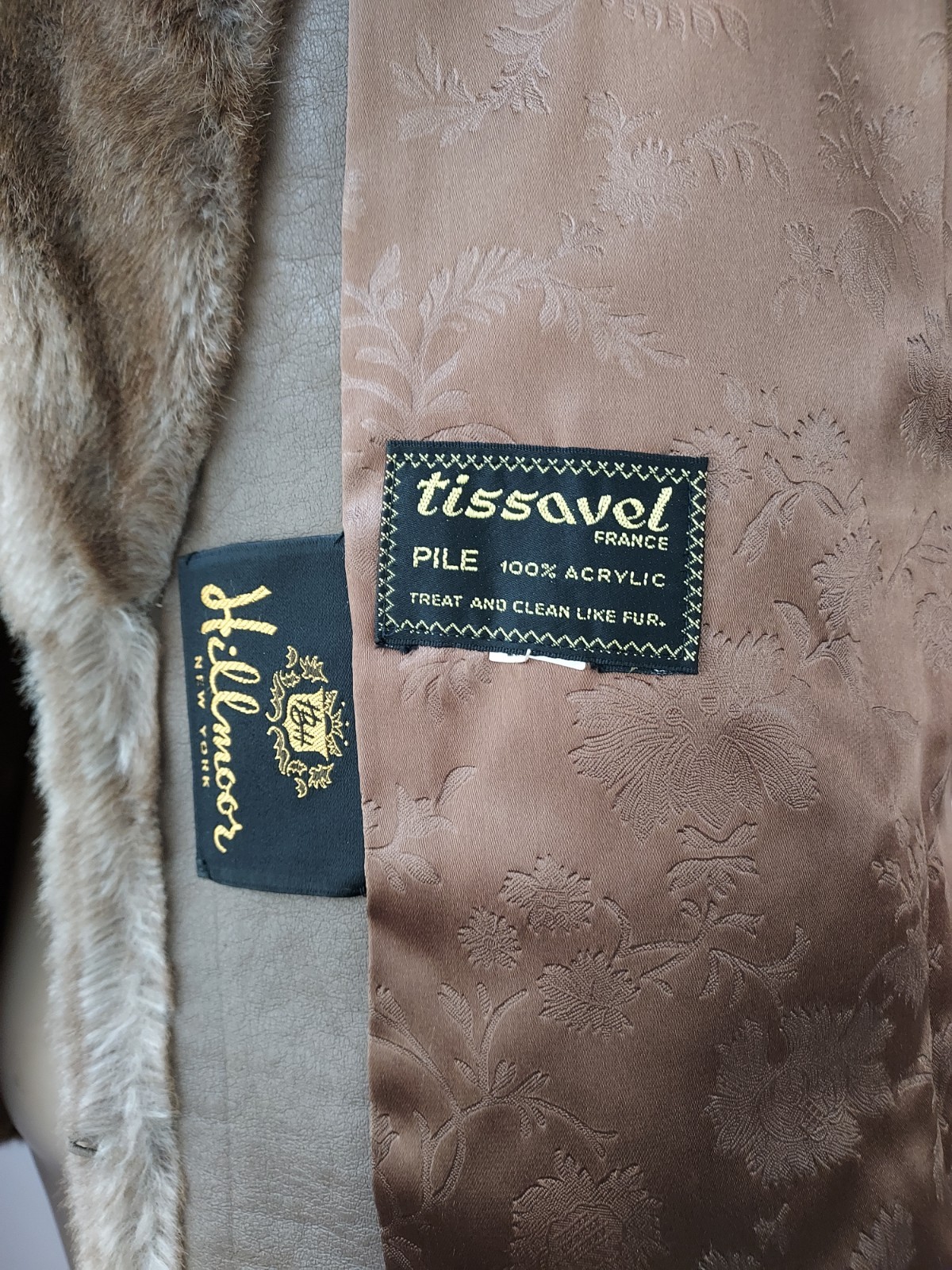 Vintage 60s „Hillmoor NY Tissavel France Faux Fur Mink Coat