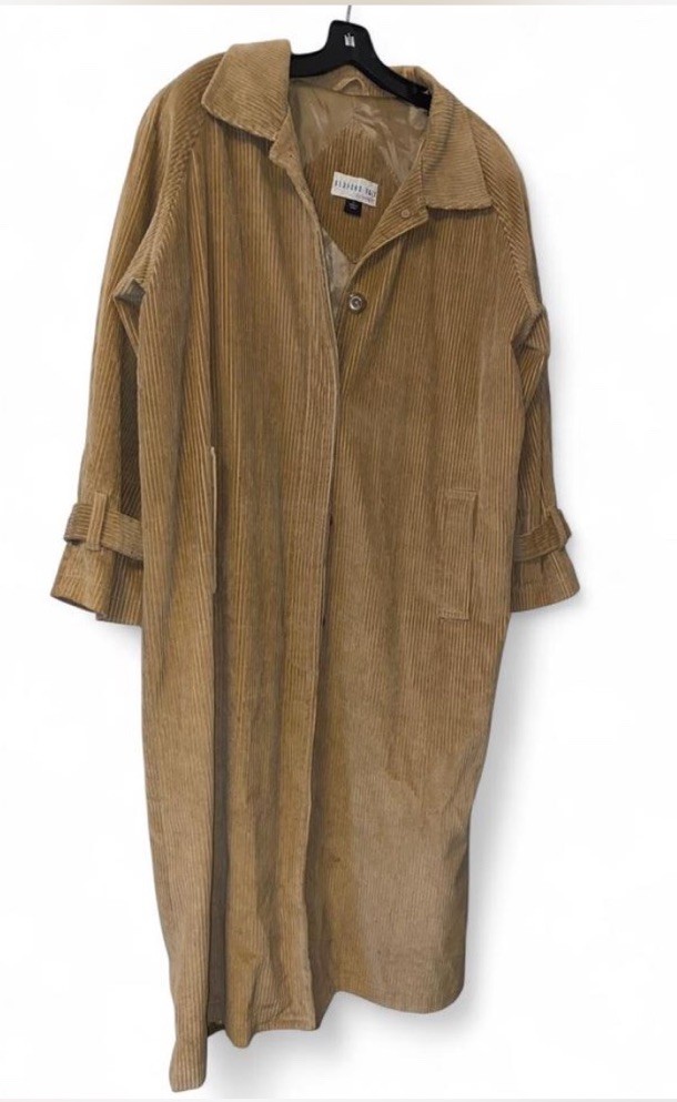 Vintage Womens Bedford Fair Lifestyles Cuordoroy Trench Coat Jacket Size L