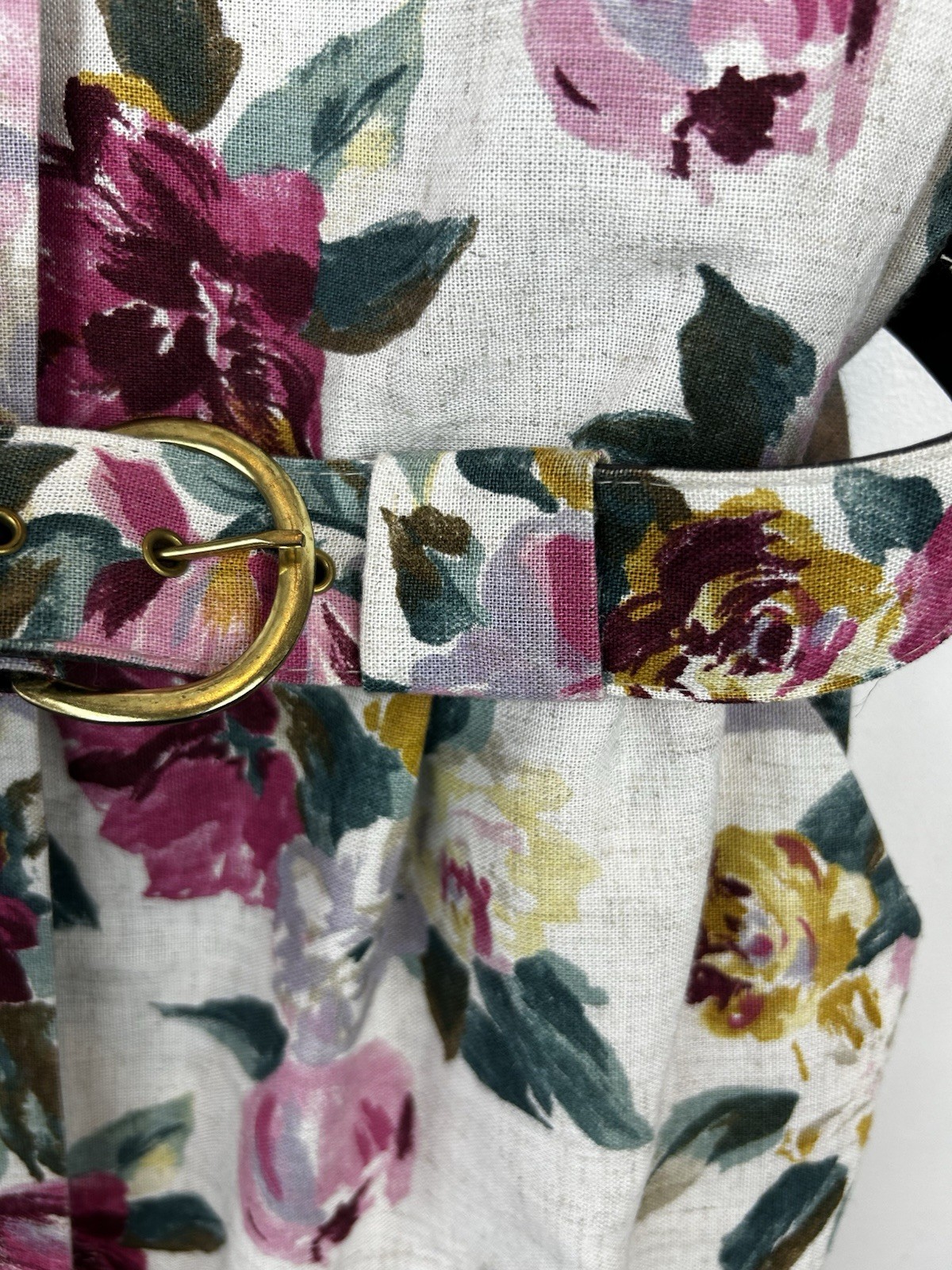 Vtg 80s Dress Womens 12 Floral Union Label Cotton Cottage Core Tea