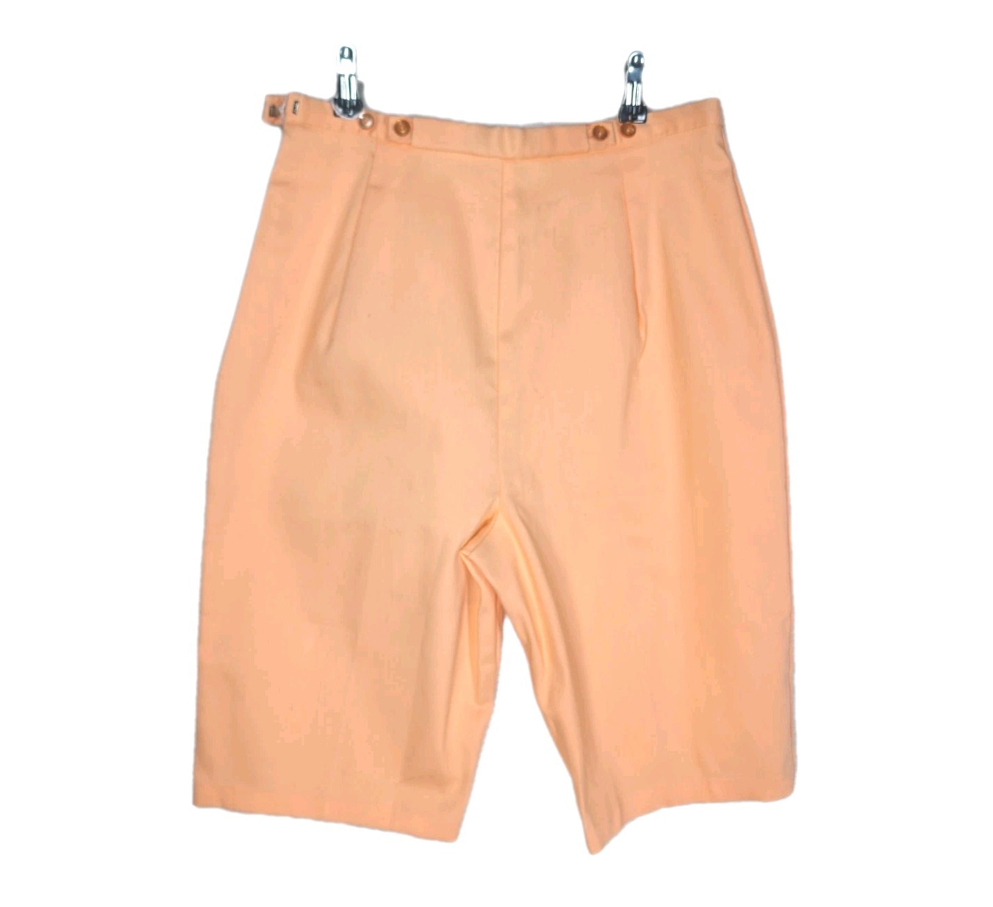 NOS Vintage 1960s Women’s Shorts 31w Large Orange Canvas Adjustable Waist Retro