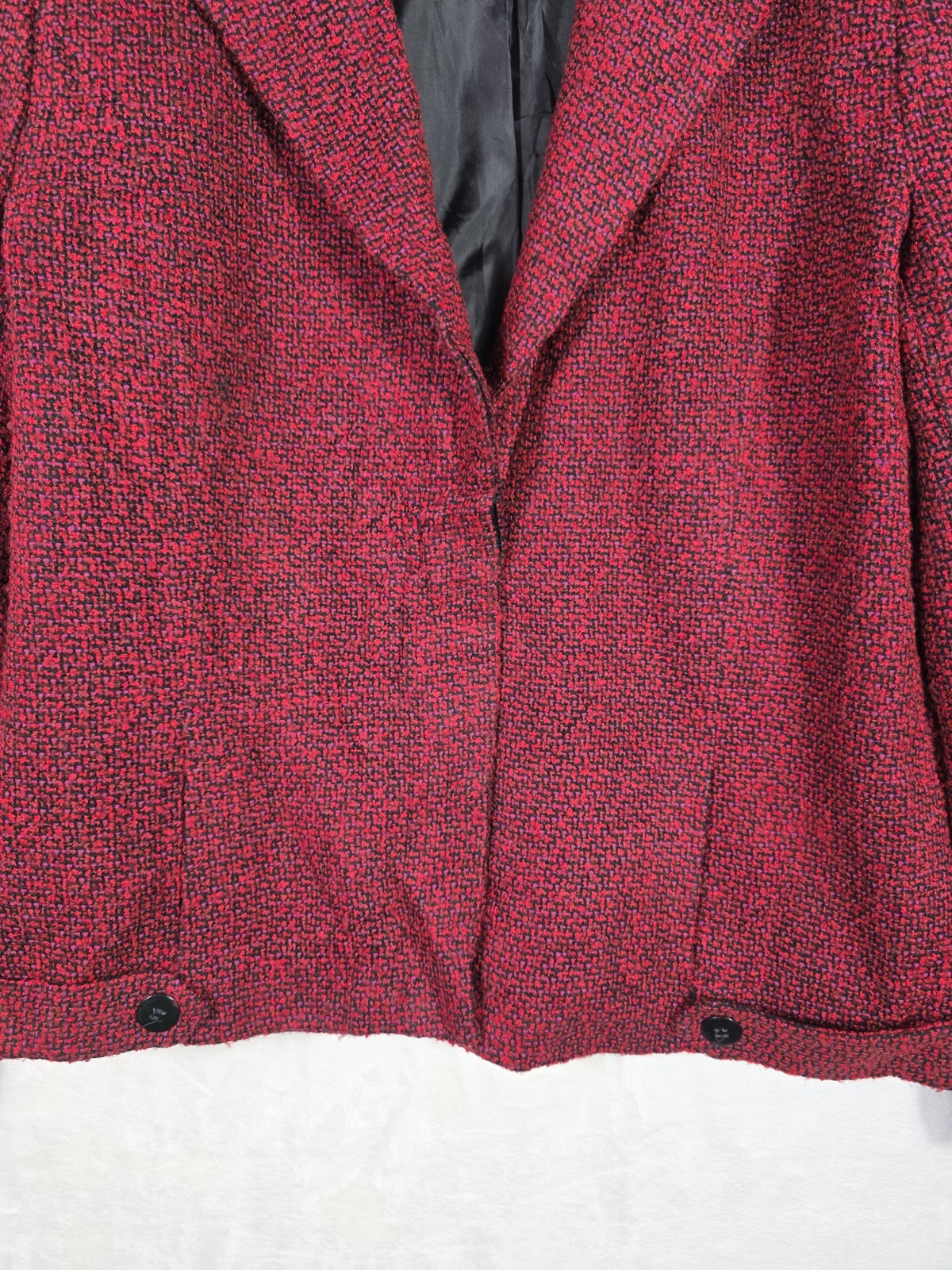 Vintage 90s Norton McNaughton Red Tweed Blazer Jacket Womens 12 Career Chic