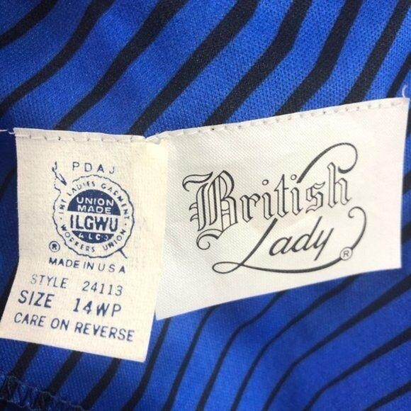 Vintage | 70s NWT British Lady A-Line Day Dress Stripes Sz 14