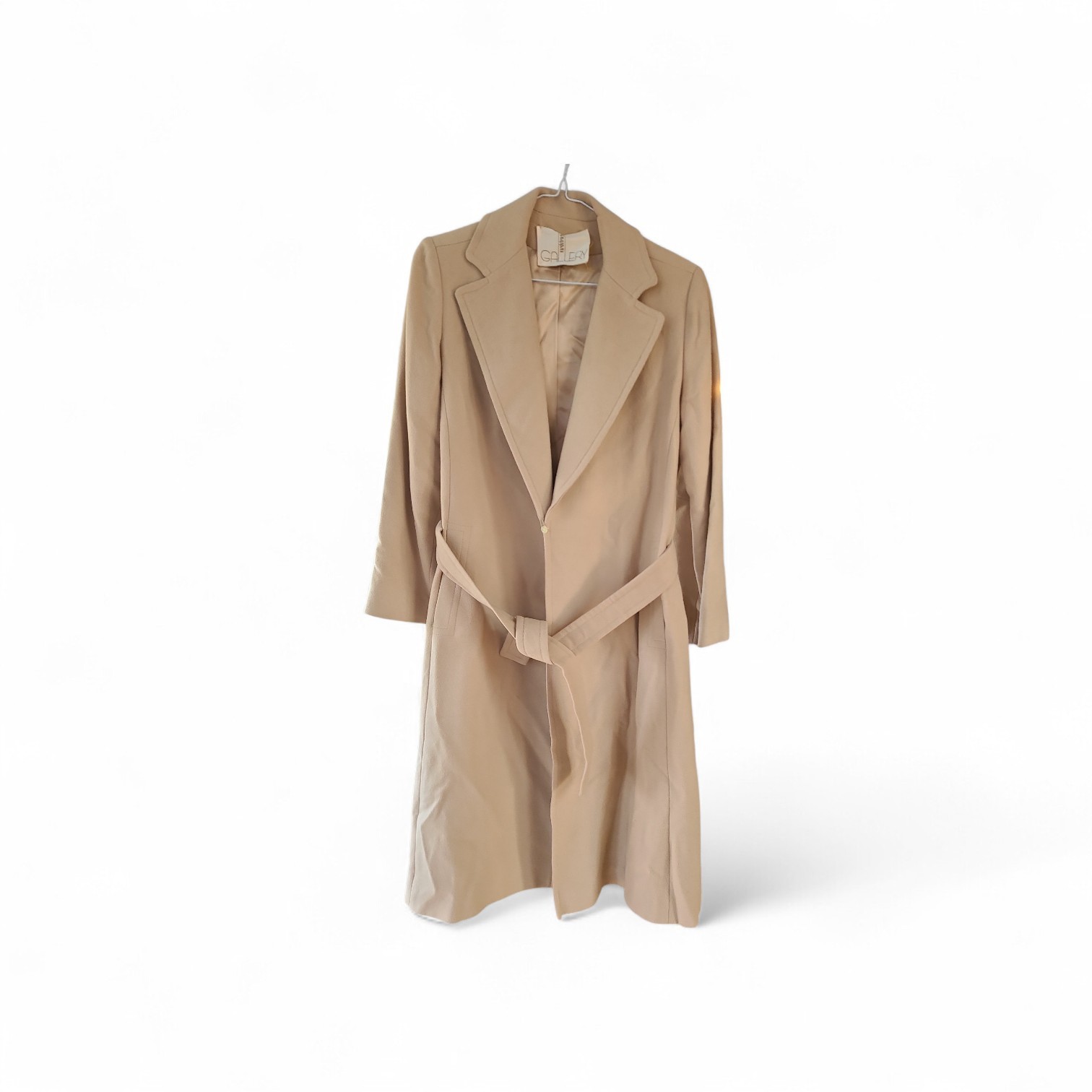 Vintage Nordstrom Gallery Trench Coat Cashmere Satin Lined Coat with Belt Size 4