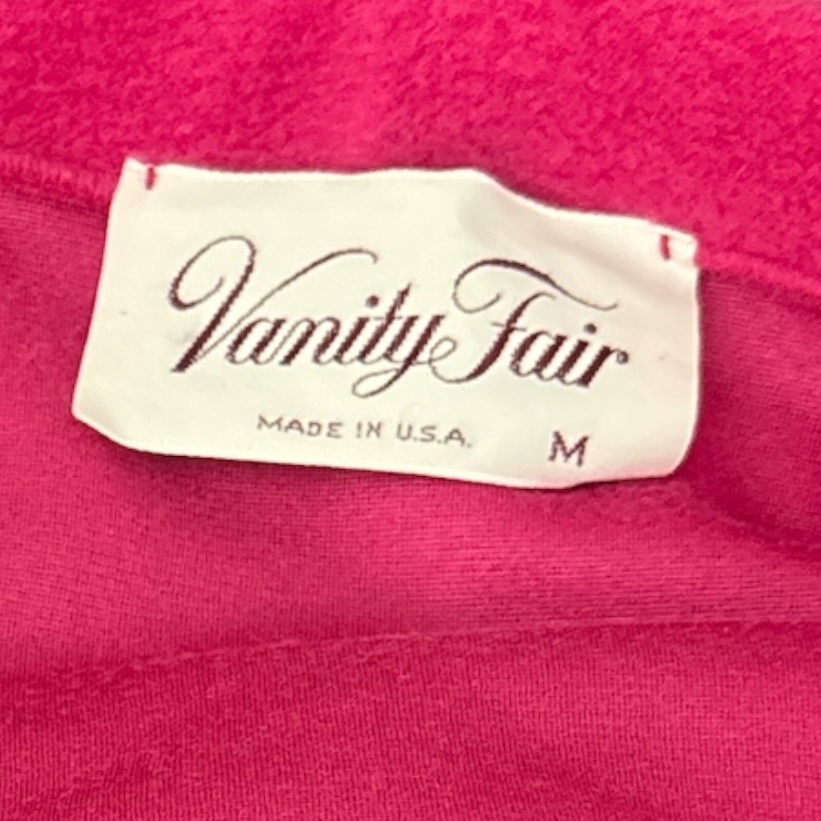Vintage Vanity FAIR Pink Fuchsia Robe House Coat Wrap Around Pockets ￼