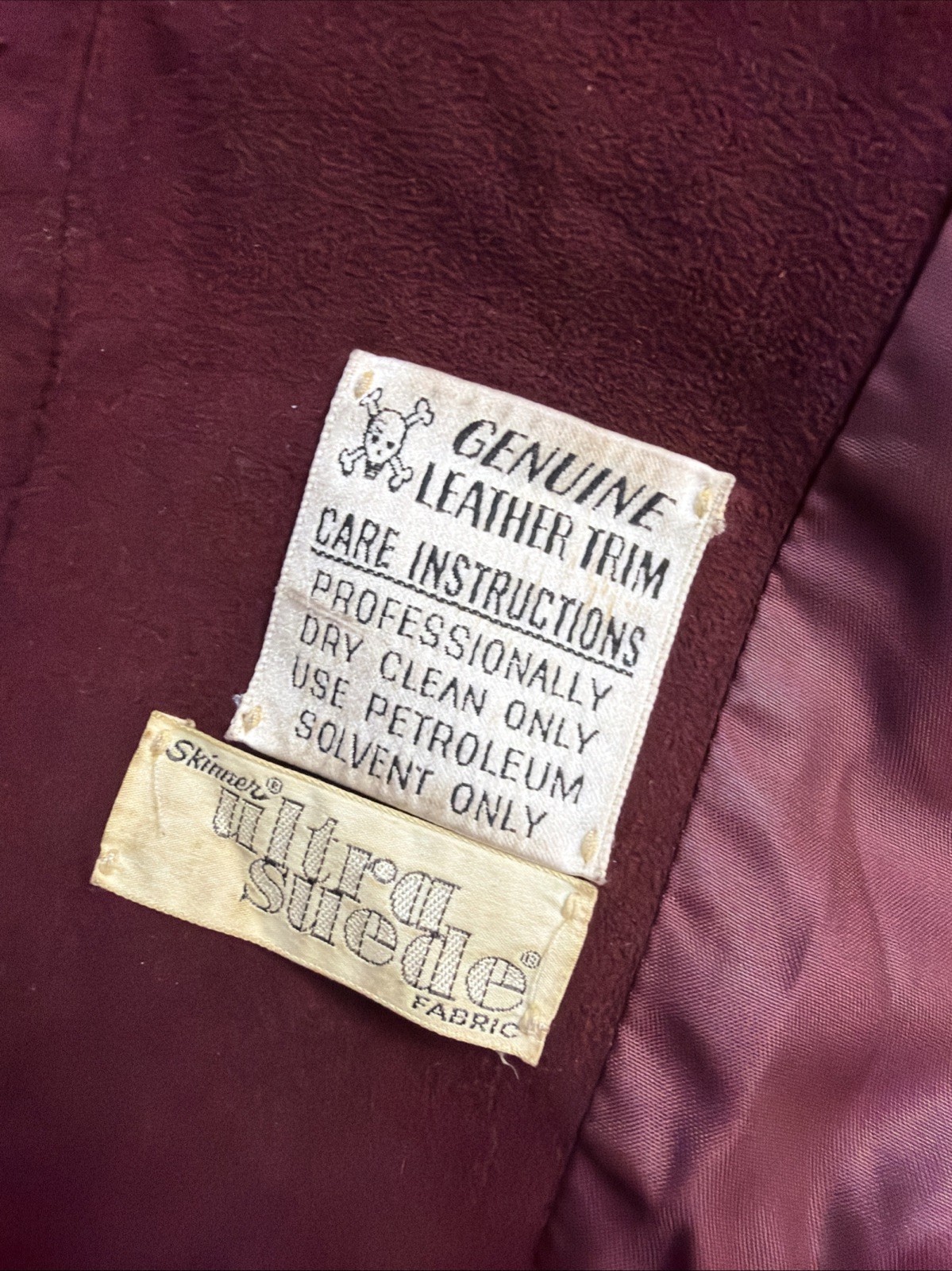 1970s Lilli Ann Vintage Burgundy Maroon Suede Jacket Military M/L