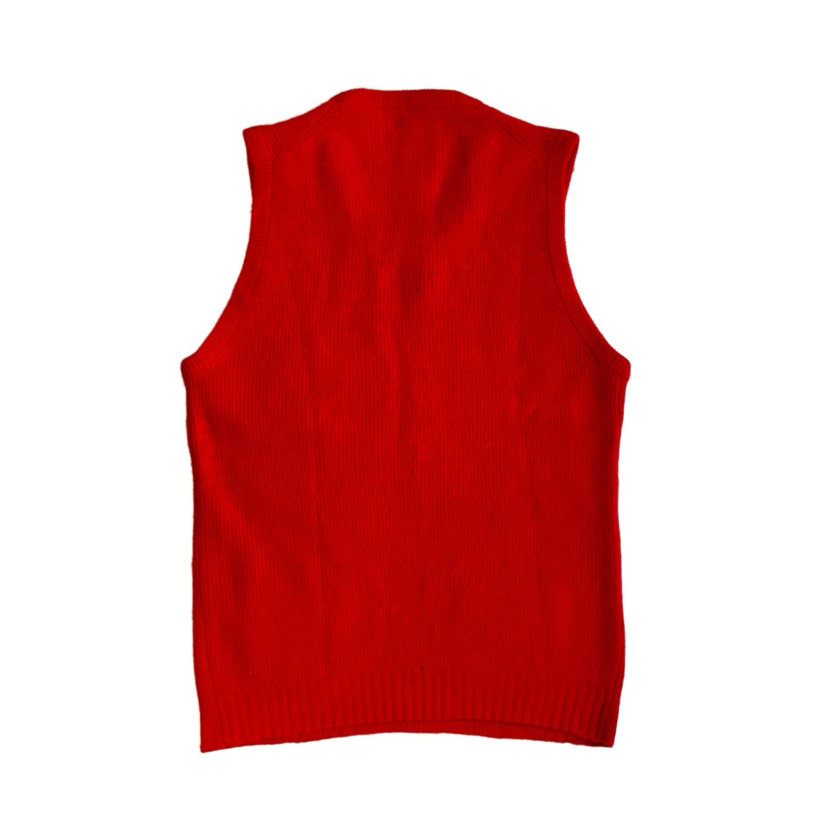 Vintage 60s 70s Orange Stanley blacker Tunic Sweater Vest Wool Angora Womens L