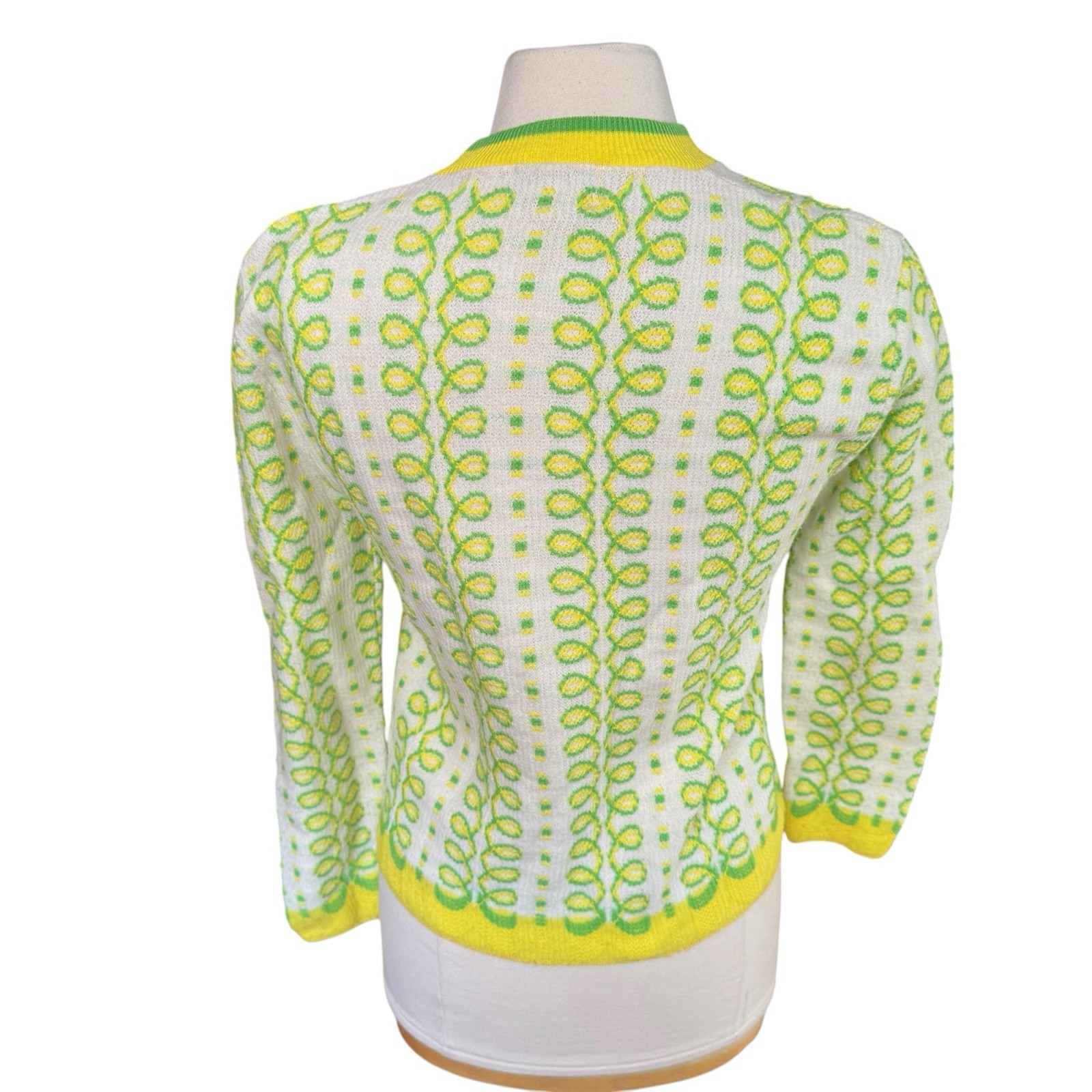 VTG 70’s Cardigan Sweater Joyce Lane Orlon Acrylic Preppy Cottage Women Small