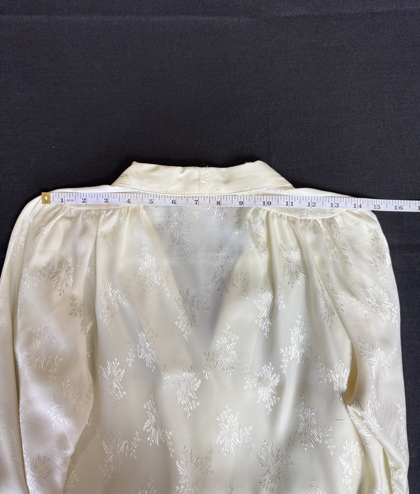 Vintage Ivory Jacquard Blouse Cottagecore Romantic Boho Long Sleeve You Babes
