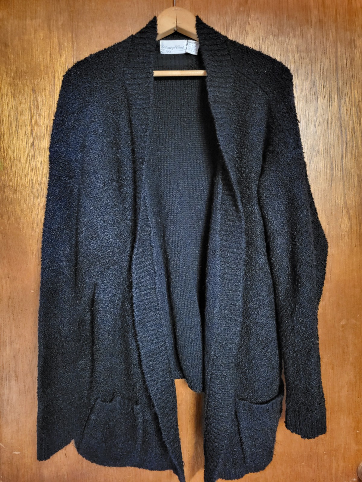 Vintage Carriage Court Womens Boyfriend Cardigan Sweater Black