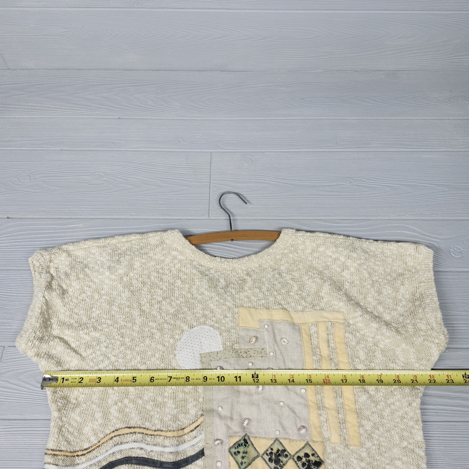 Vintage 20ANS By Mariea Kim Tan Sea Shell Sweater Womens Large