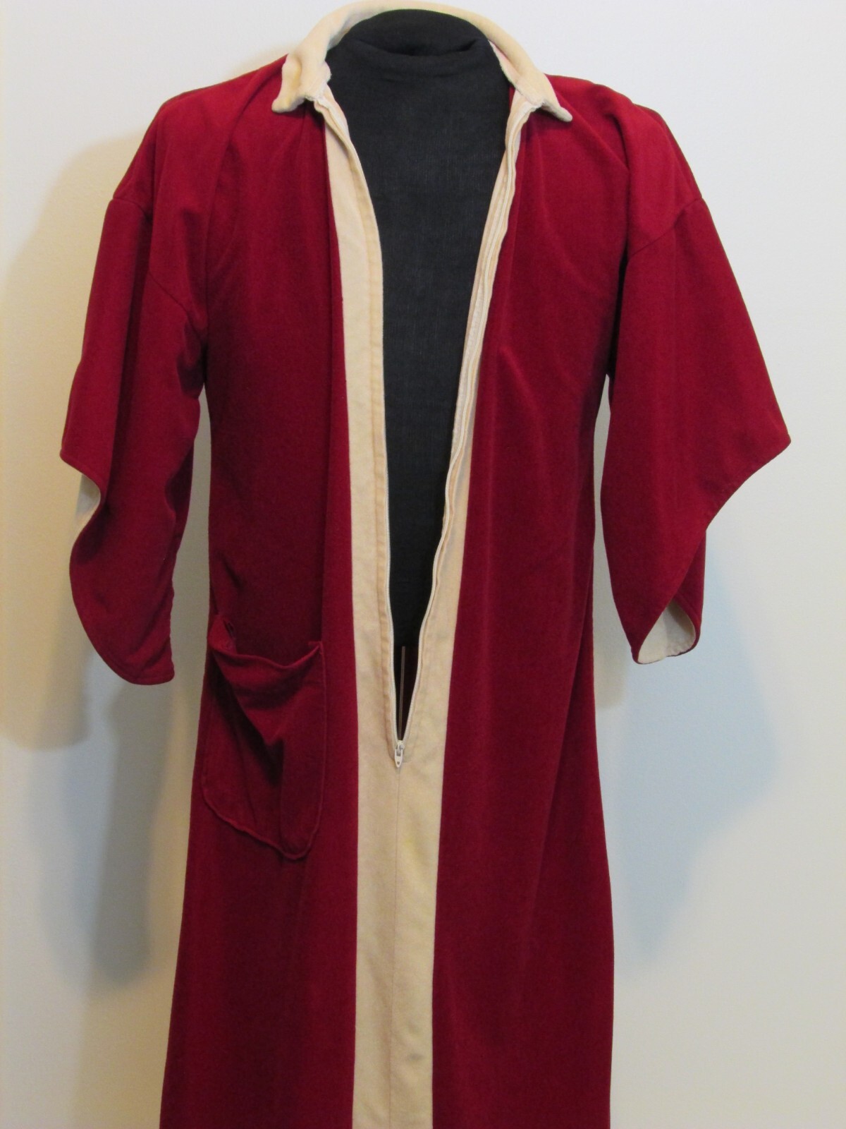 Vintage JC Penney Loungewear Burgundy Tan Robe
