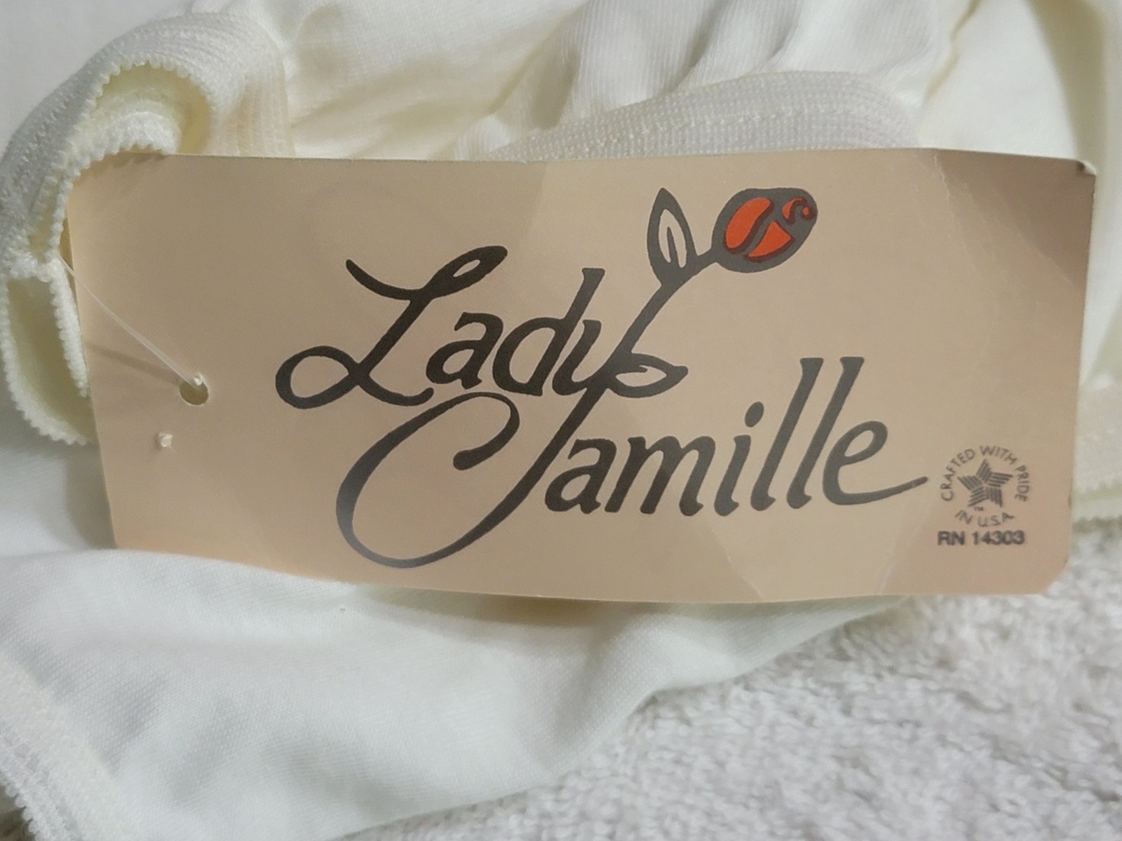 NWT Vintage Lady Camille Full Cut Brief Granny Panties White 100% Cotton 8 USA