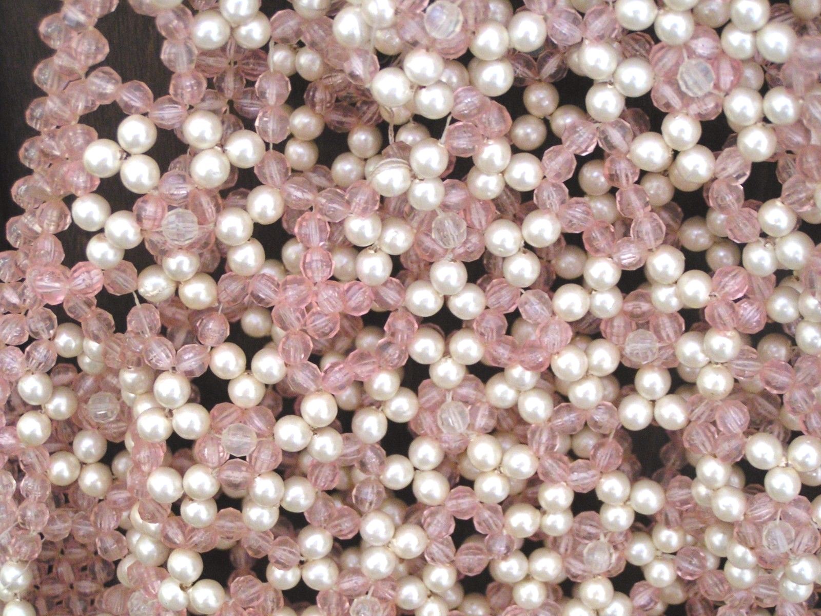 Rare Pearl Pink & White Beaded Vest Topper Party Top Vest Size Small Orig. Owner
