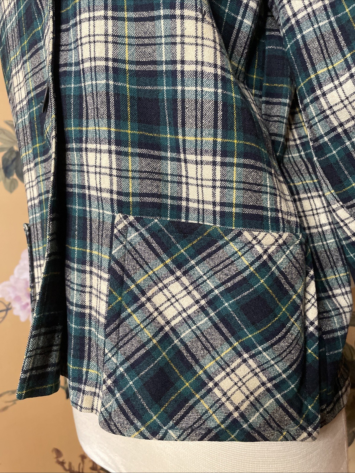 Vintage 1940s Sz S/M Pendleton Pure Wool Plaid Shirt Jacket ’49er Chore Coat