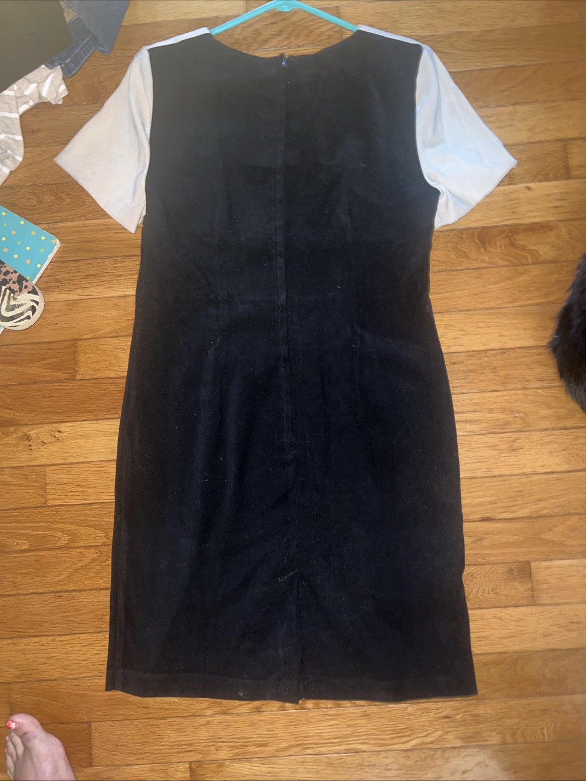VINTAGE 90’S Betsy’s Things Short Sleeve Black/Tan/Red Dress Sz 10 Petite