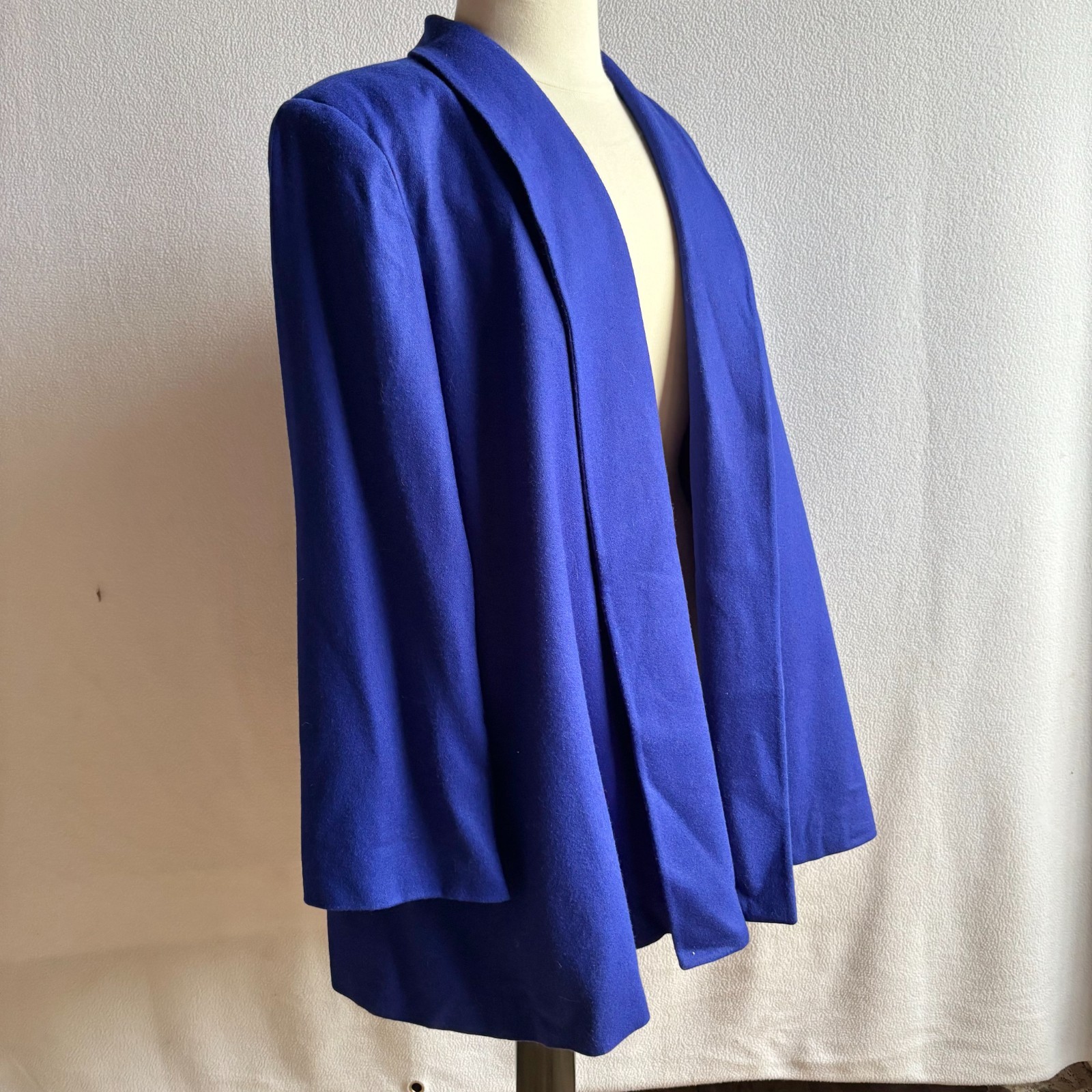 Vintage 1980s Saville II Blue Wool Swing Coat 16W