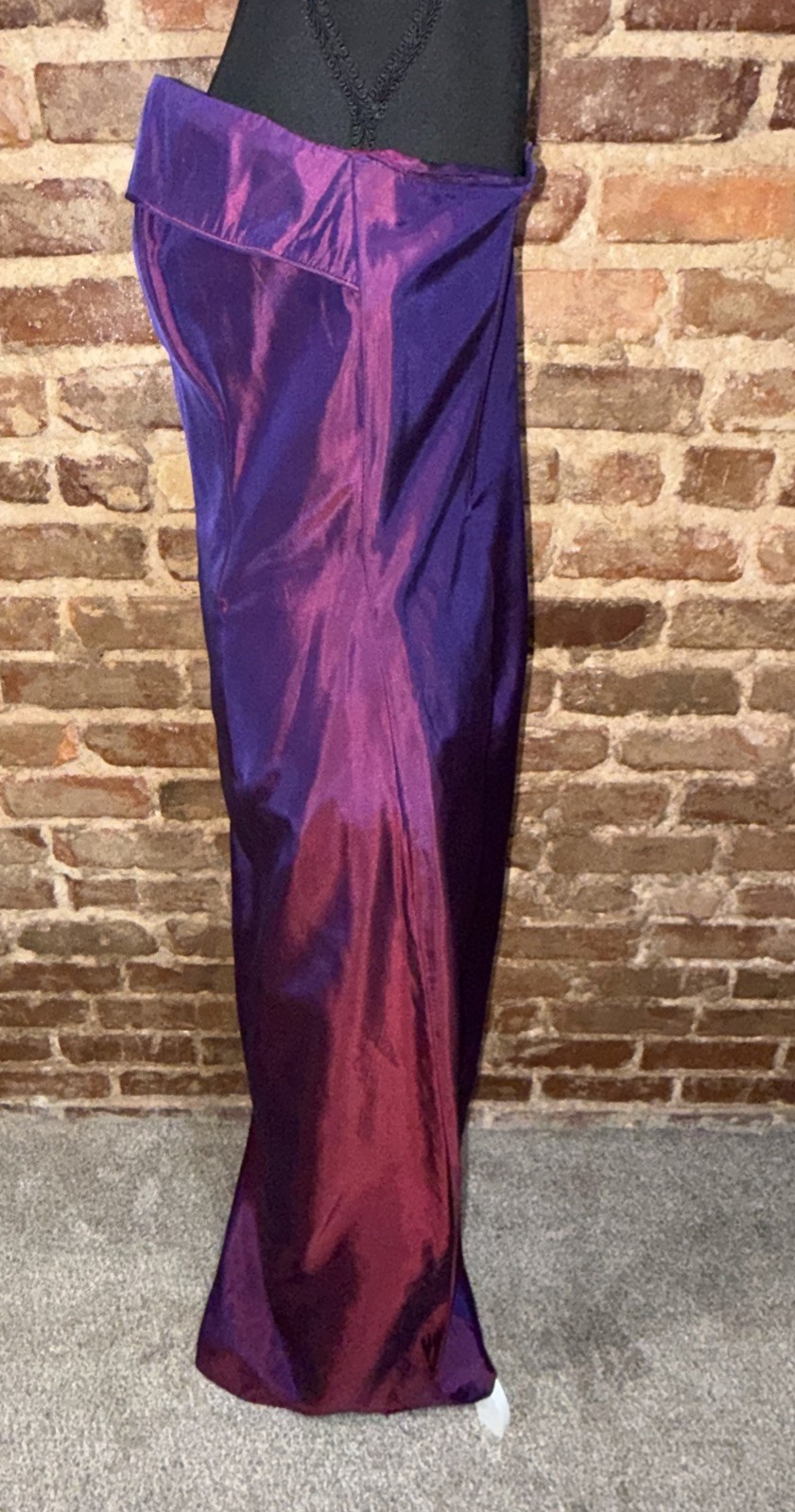 VTG Jessica McClintock Gunne Sax Iridescent Purple Satin Strapless Prom Dress 13