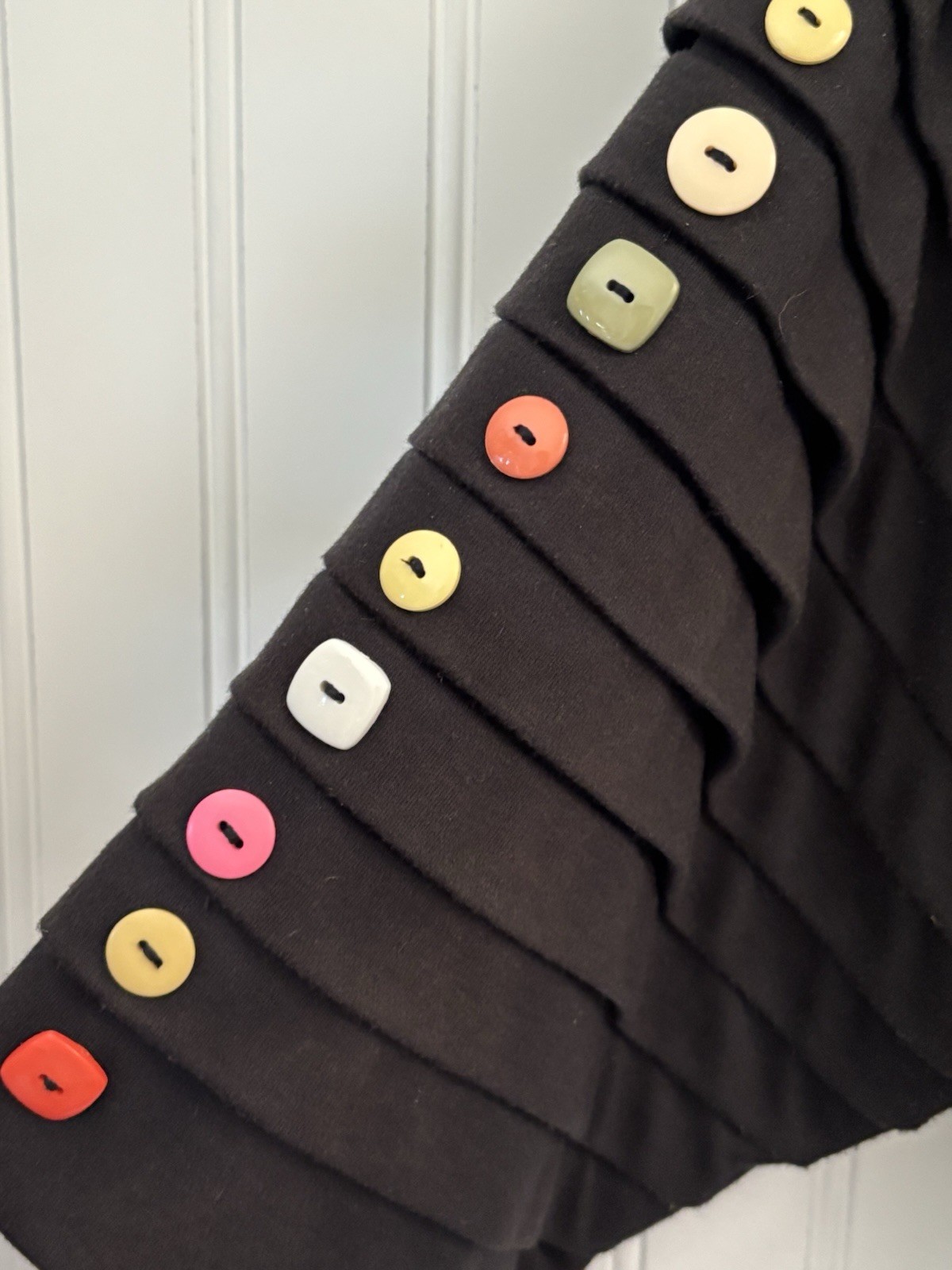 Vtg Bonnie & Bill by Holly 80-90’s Black Top Shirt Med Pleated S/S Buttons Retro