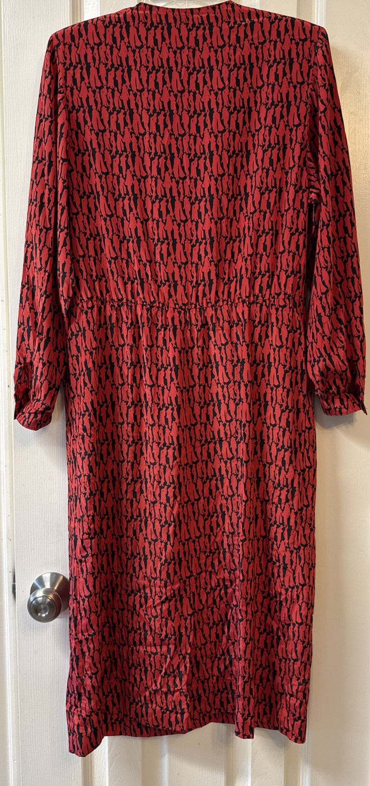 Vintage Henry Lee Petite Red Dress Silhouette Man & Woman Fabric Must See 10