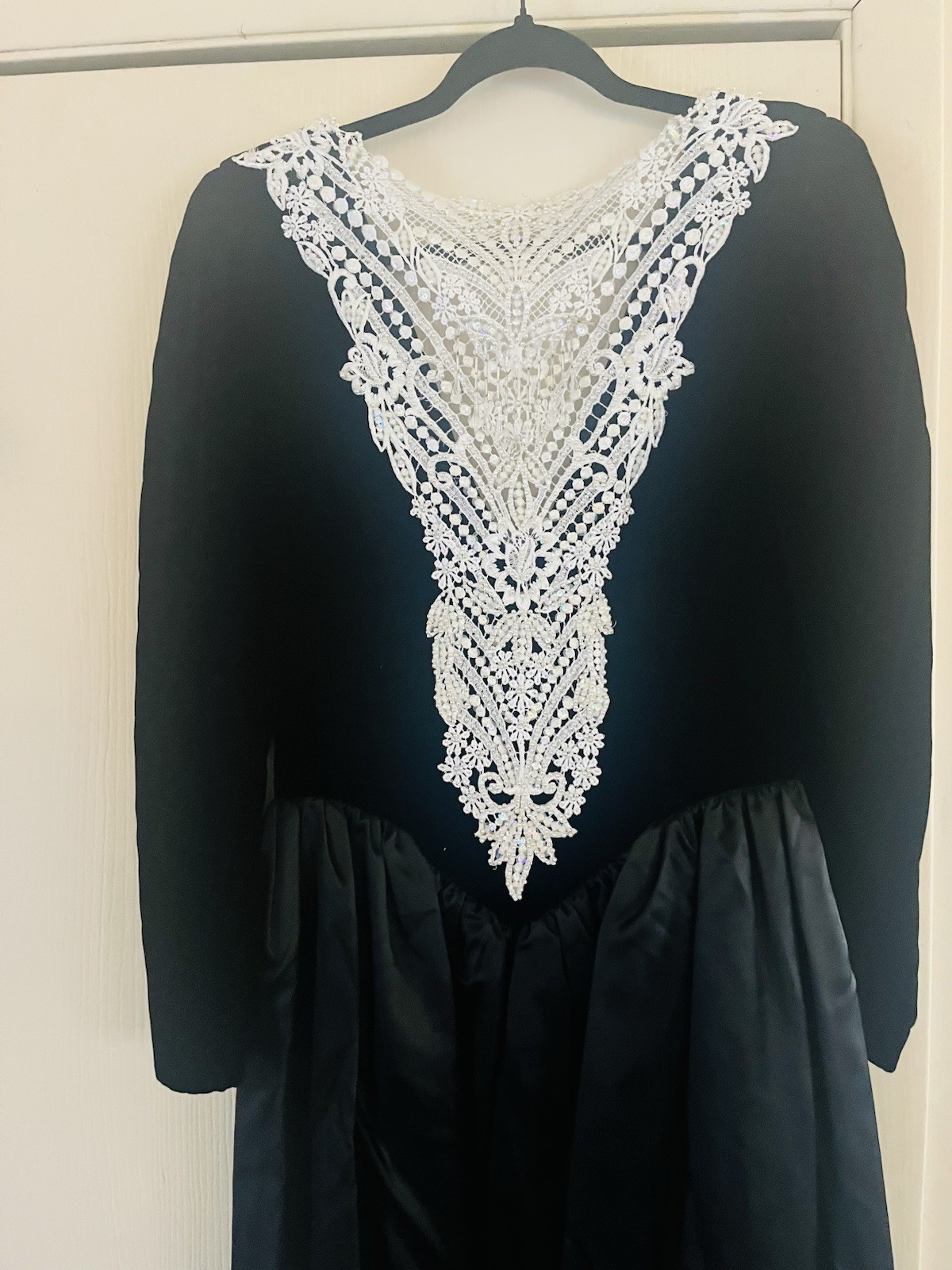 VTG 70s 80s Victorian Prairie Revival Romantic Goth Dark Academia Taffeta Dress