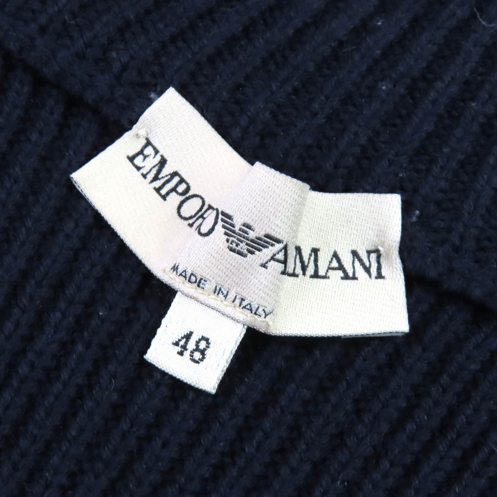 Armani Emporio Armani Wool Knit High-neck Zip-up Knit – DUTY FREE