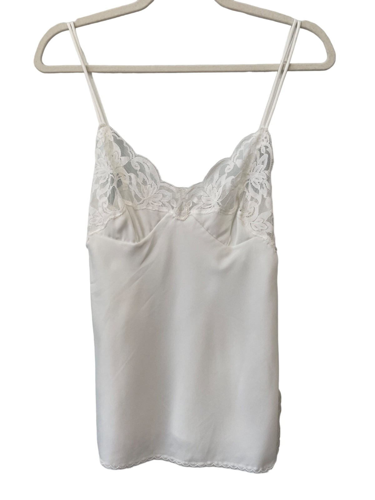 Vintage 60s Vassarette Lace Trim Camisole Top Size XS 34 Lingerie Fairy Coquette