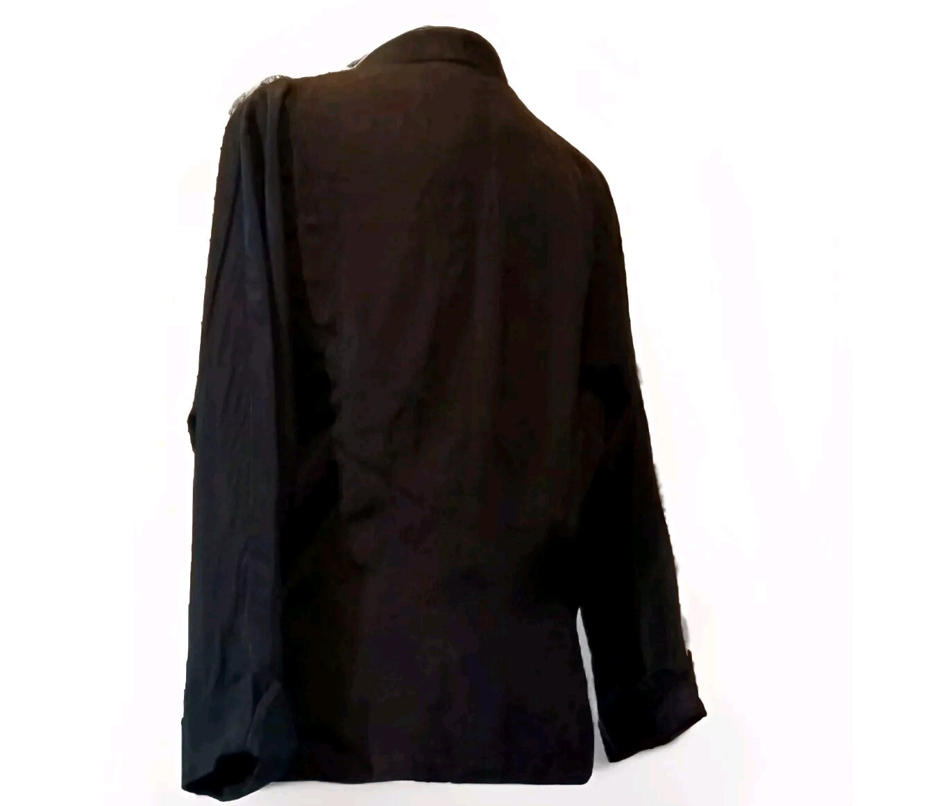 VTG 40s/50s Carol Curtis Original Jet Black Very Fine Faille Fabric Jacket M